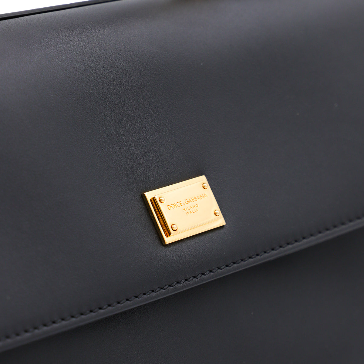 Black Leather My Sicily East West Top Handle Bag