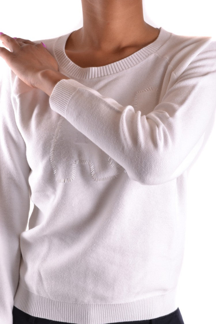 White Classic Knit Sweater