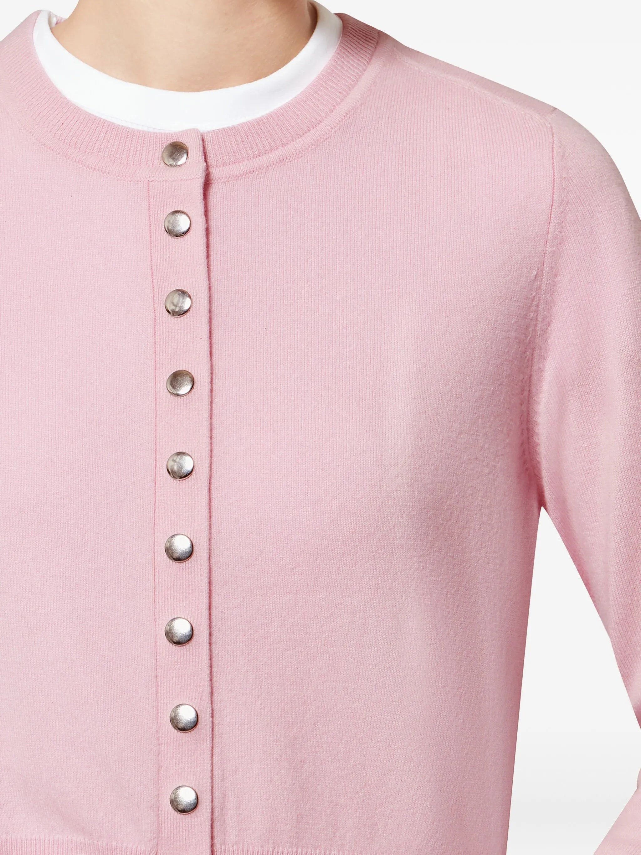 Neutral Idesia Cropped Merino Cardigan