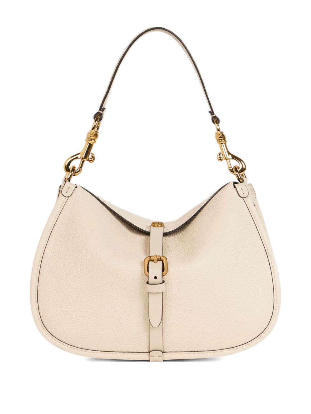 Curved Ivory Calfskin Handbag