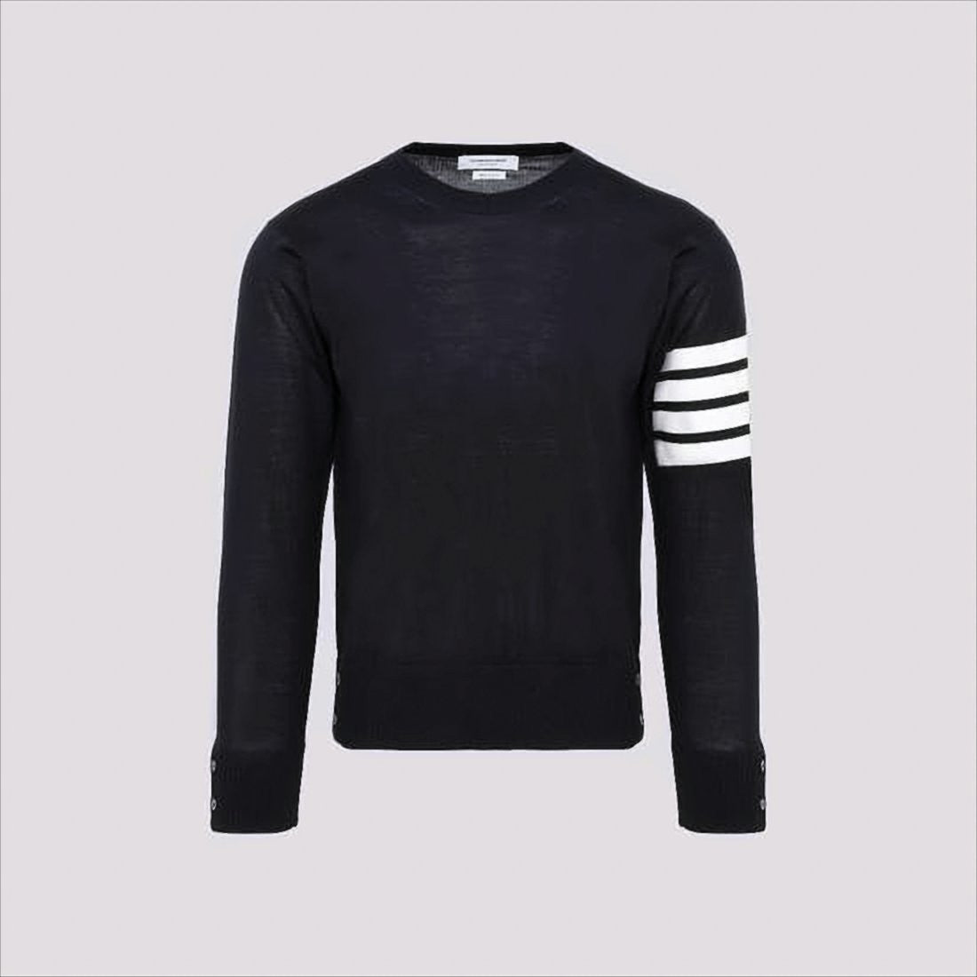 Merino Wool Sweater with Three-Stripe Detail