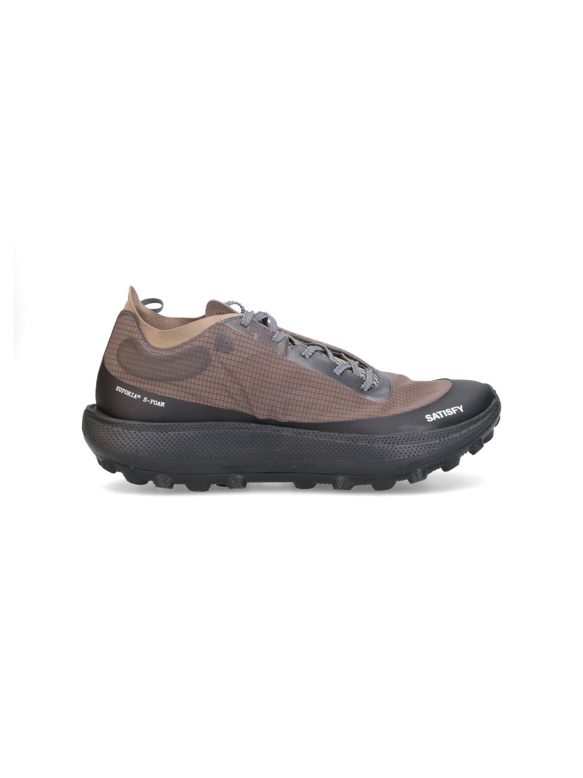 Gray Streamlined Fabric Low-Top Sneakers