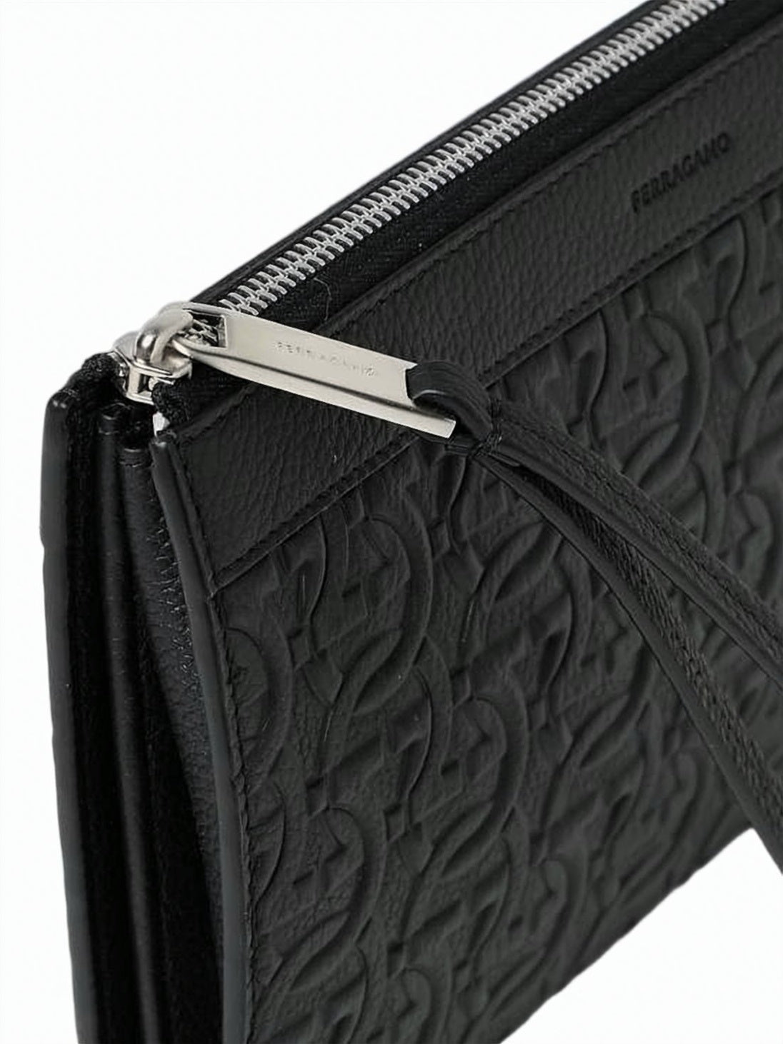 Embossed Calfskin Leather Clutch