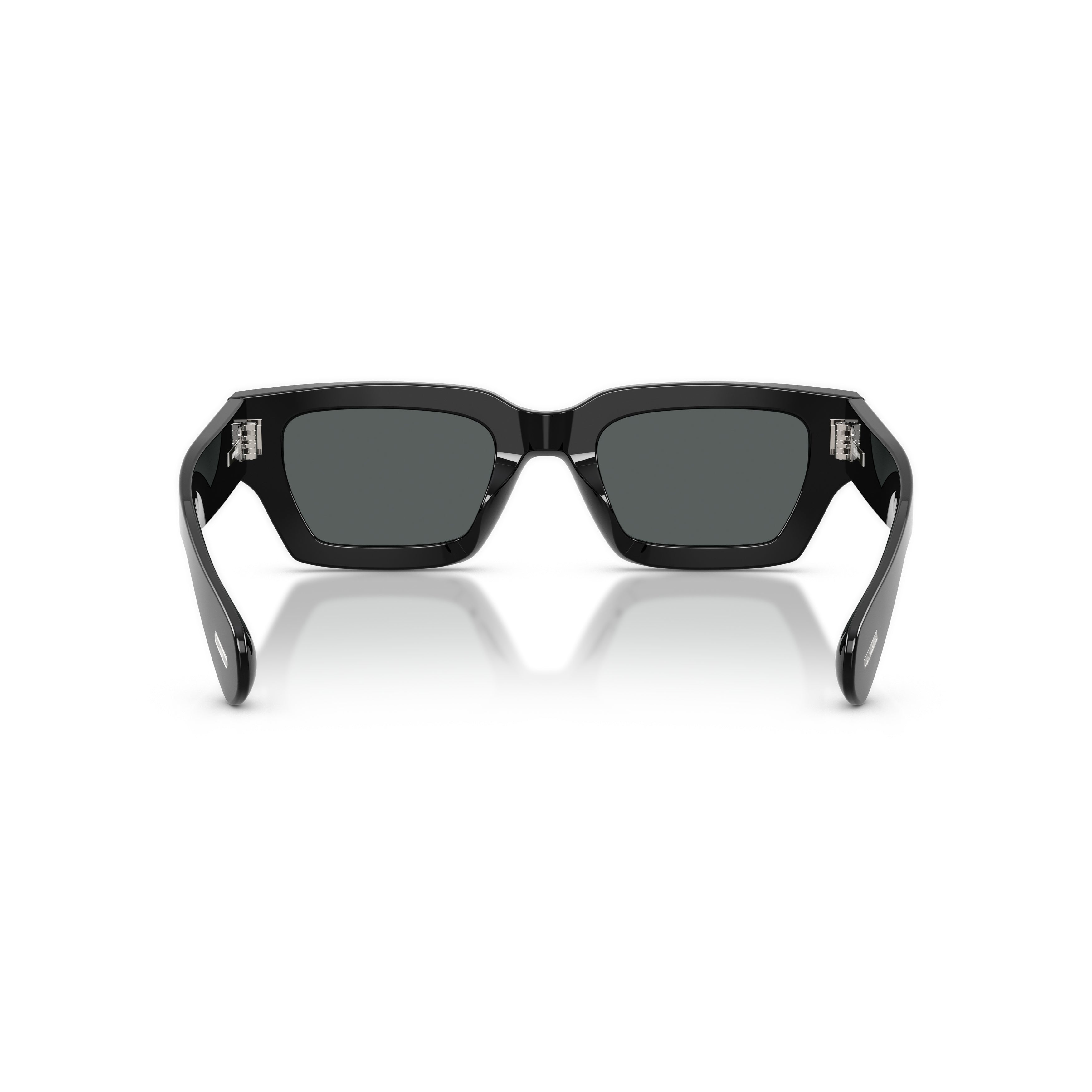 Rectangular Black Acetate Sunglasses With Wide Arms