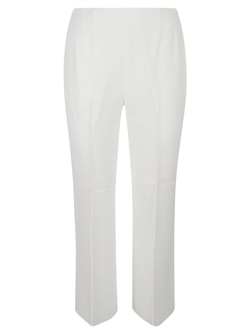 Tailored White Trousers With Smooth Finish
