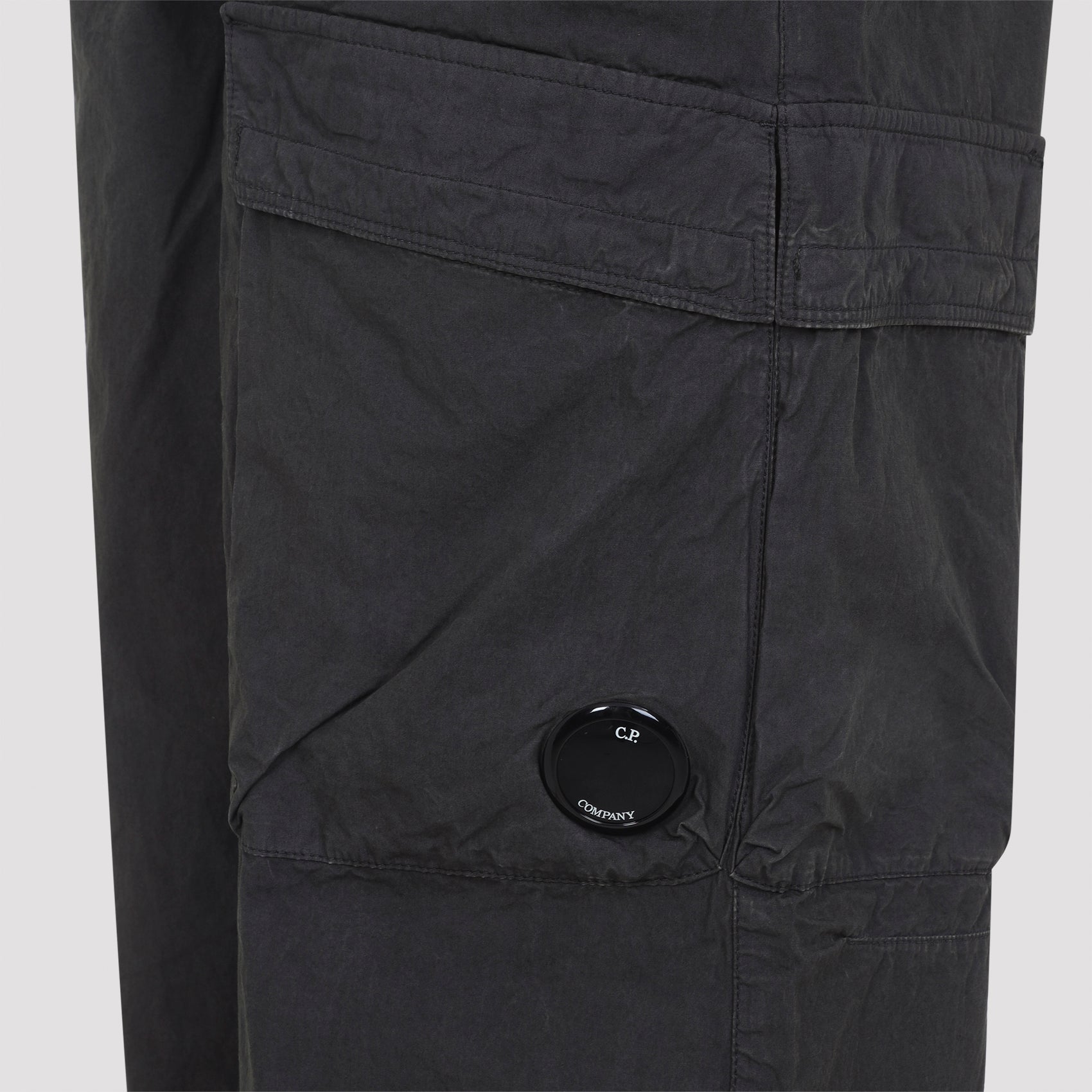 Cotton Trousers with Modern Fit and Circular Lens Detail
