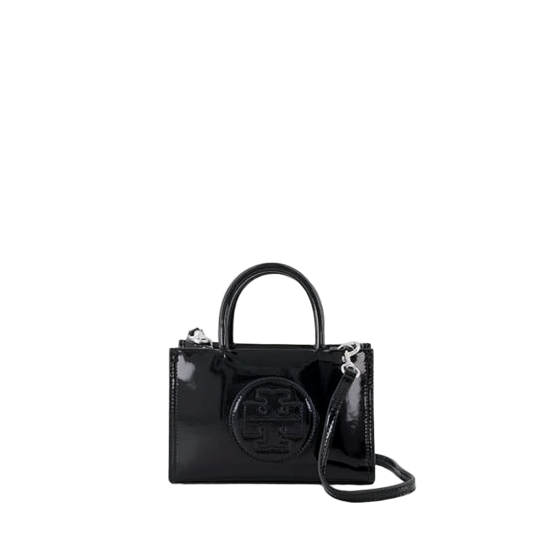 Glossy Black Biofabric Tote with Embossed Logo