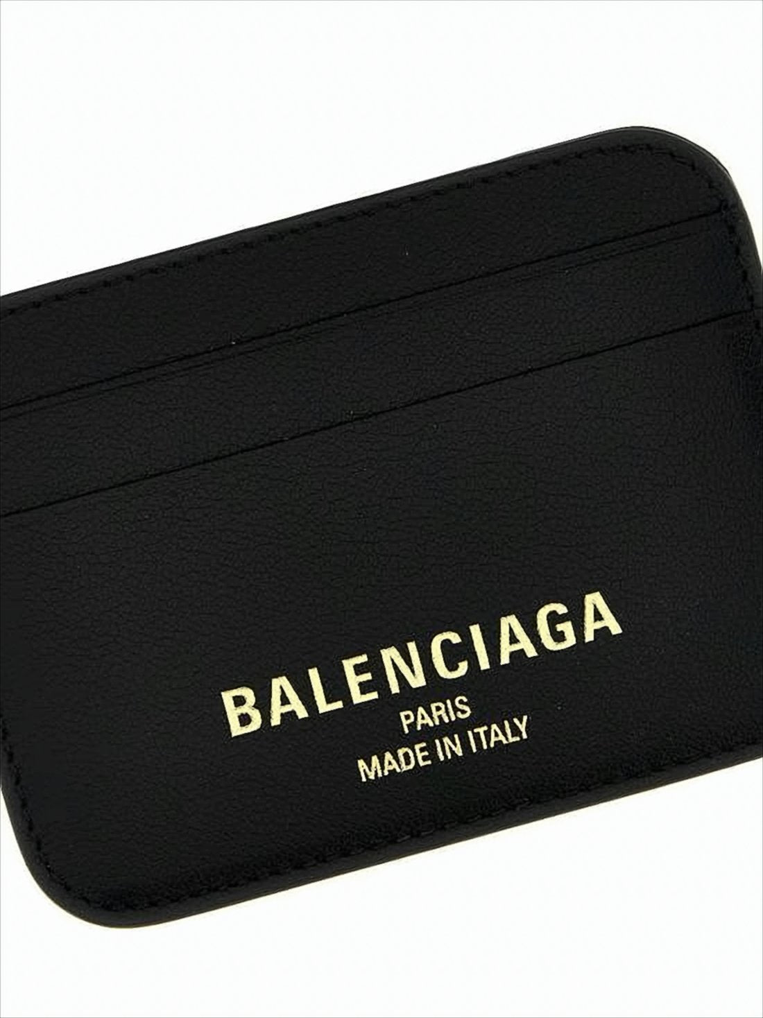 Smooth Calf Leather Card Wallet with Gold-tone Lettering