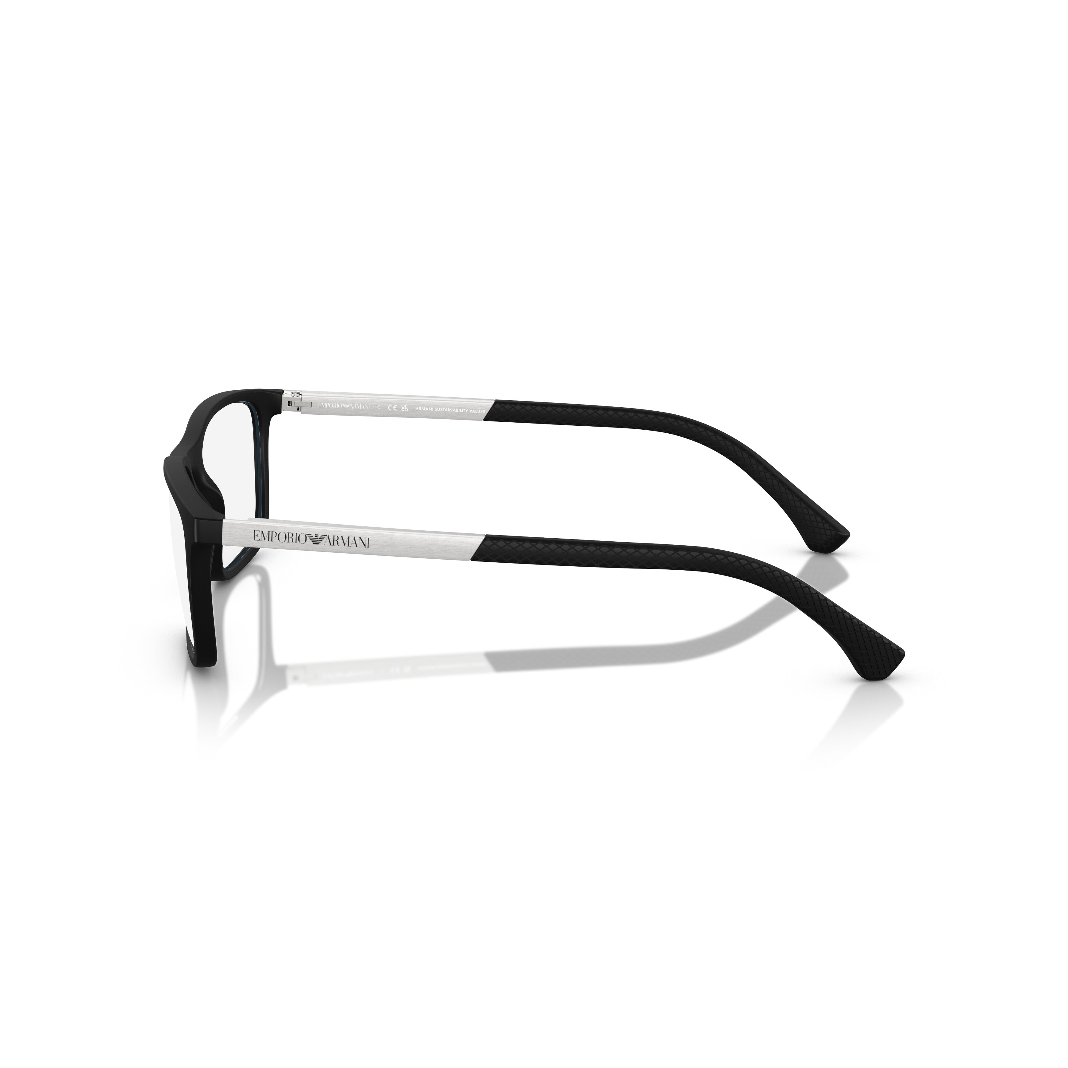 0ea3069 Rectangular Matte Black Eyeglasses with Textured Temple Tips