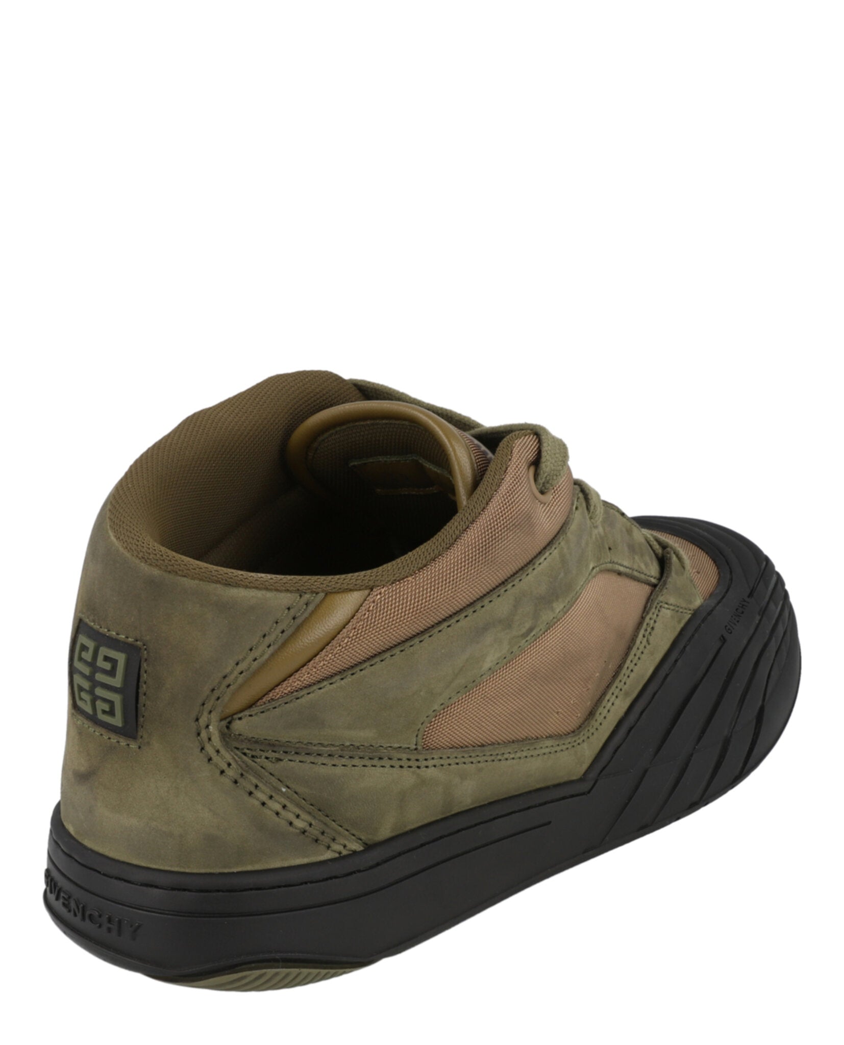 Suede Trimmed Mid-Top Sneakers