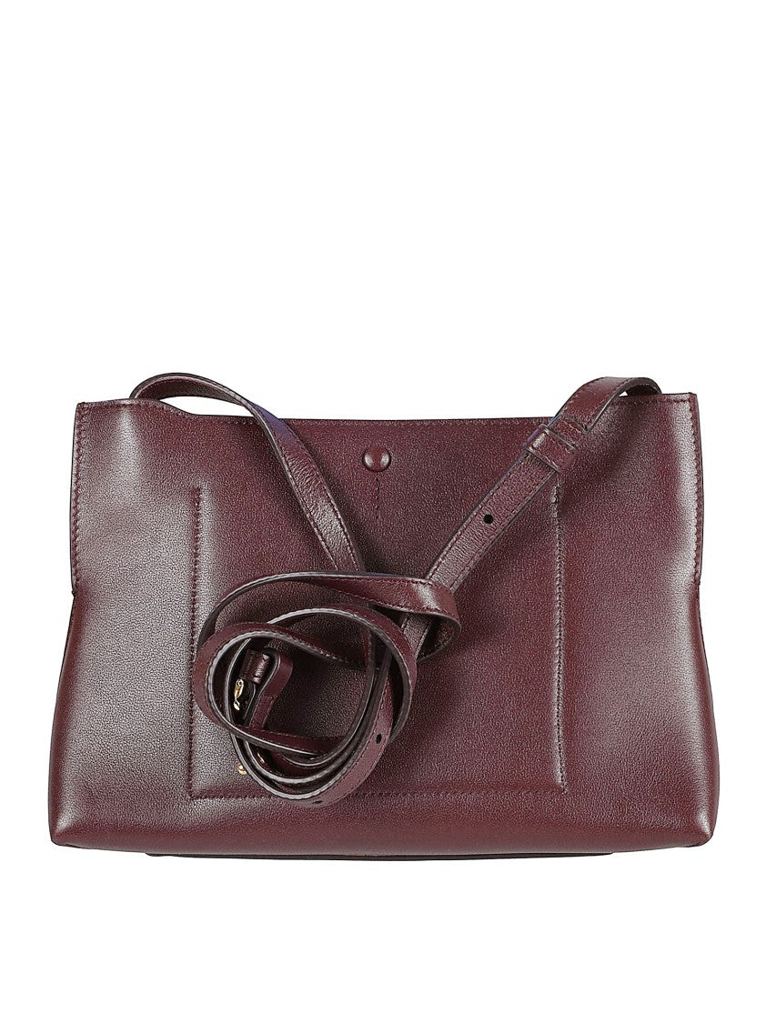 Smooth Leather Rectangular Day Clutch Bag