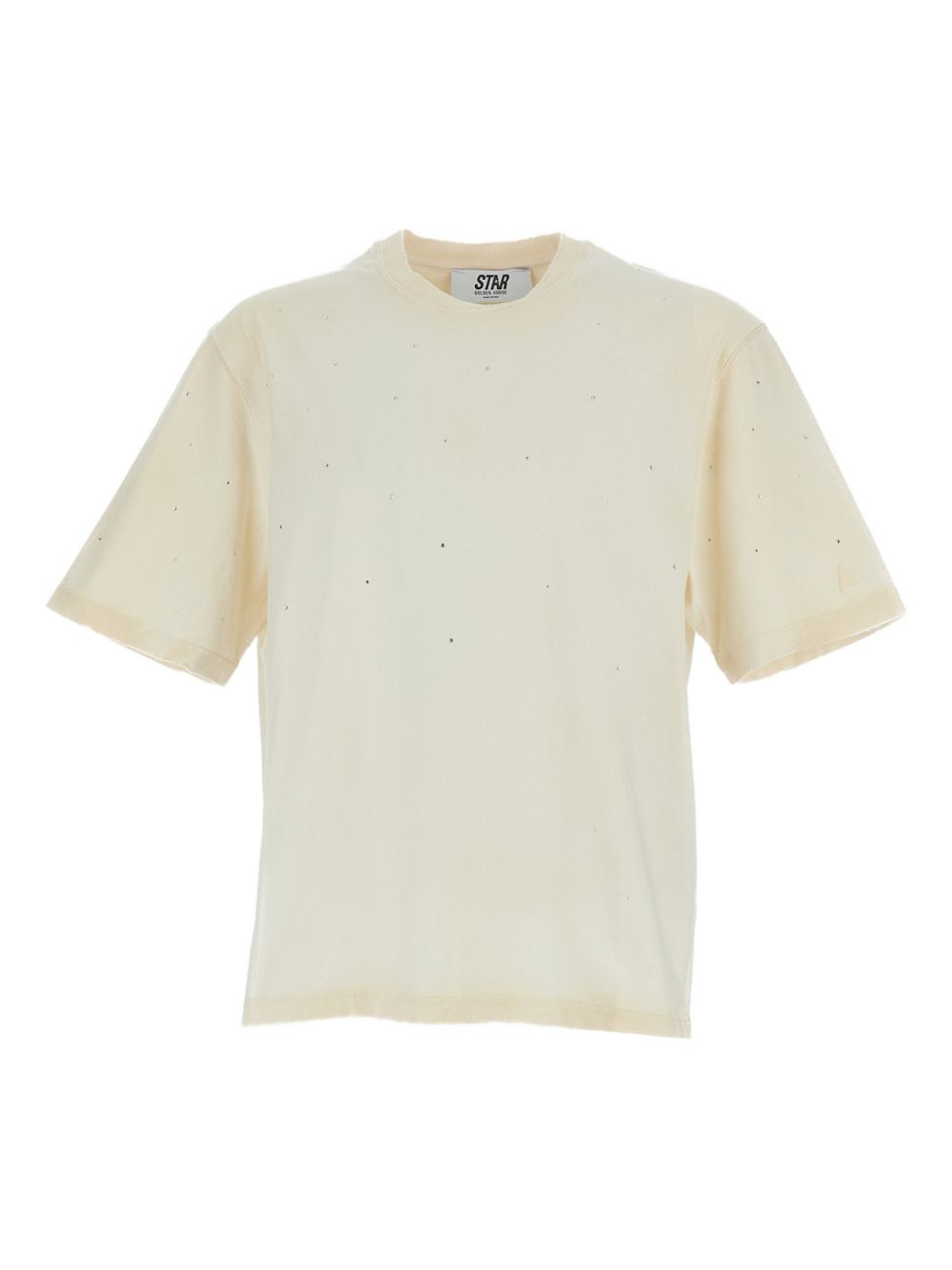 Distressed Beige Relaxed Fit T-Shirt