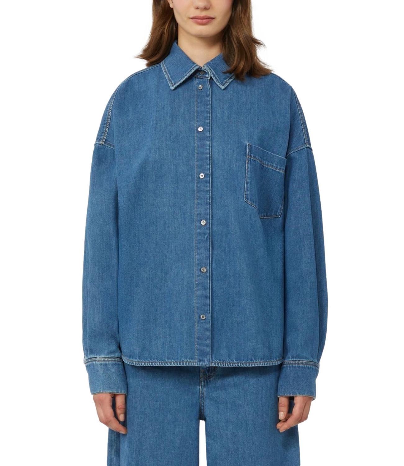 Clean Blue Cotton Linen Shirt