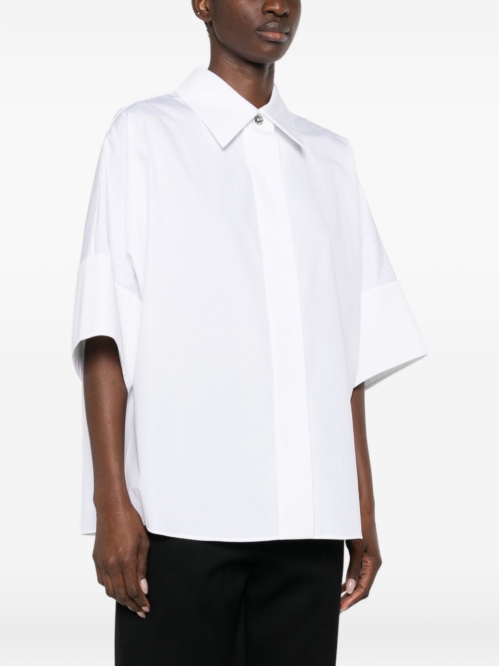 Boxy White Silk and Nylon Top