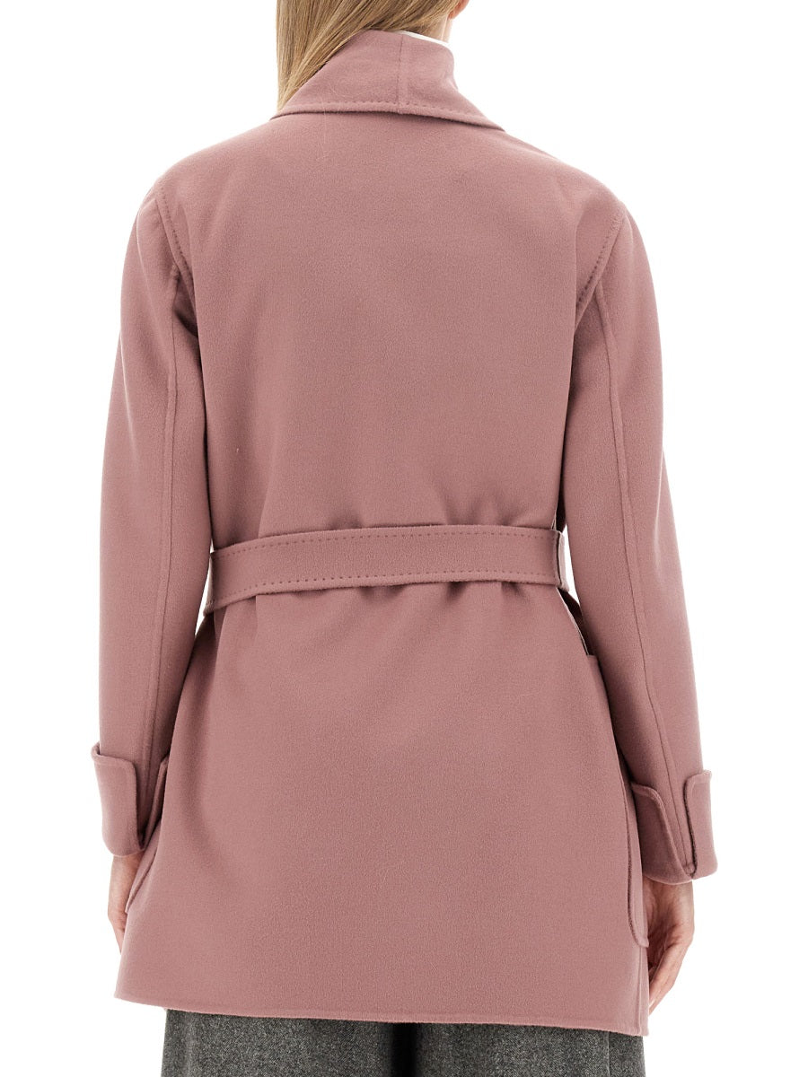 Belted Cashmere-Virgin Wool Jacket with Tailored Silhouette