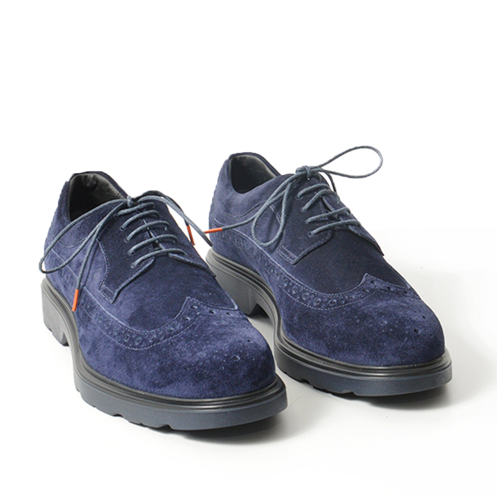 Blue Suede Derby Shoes
