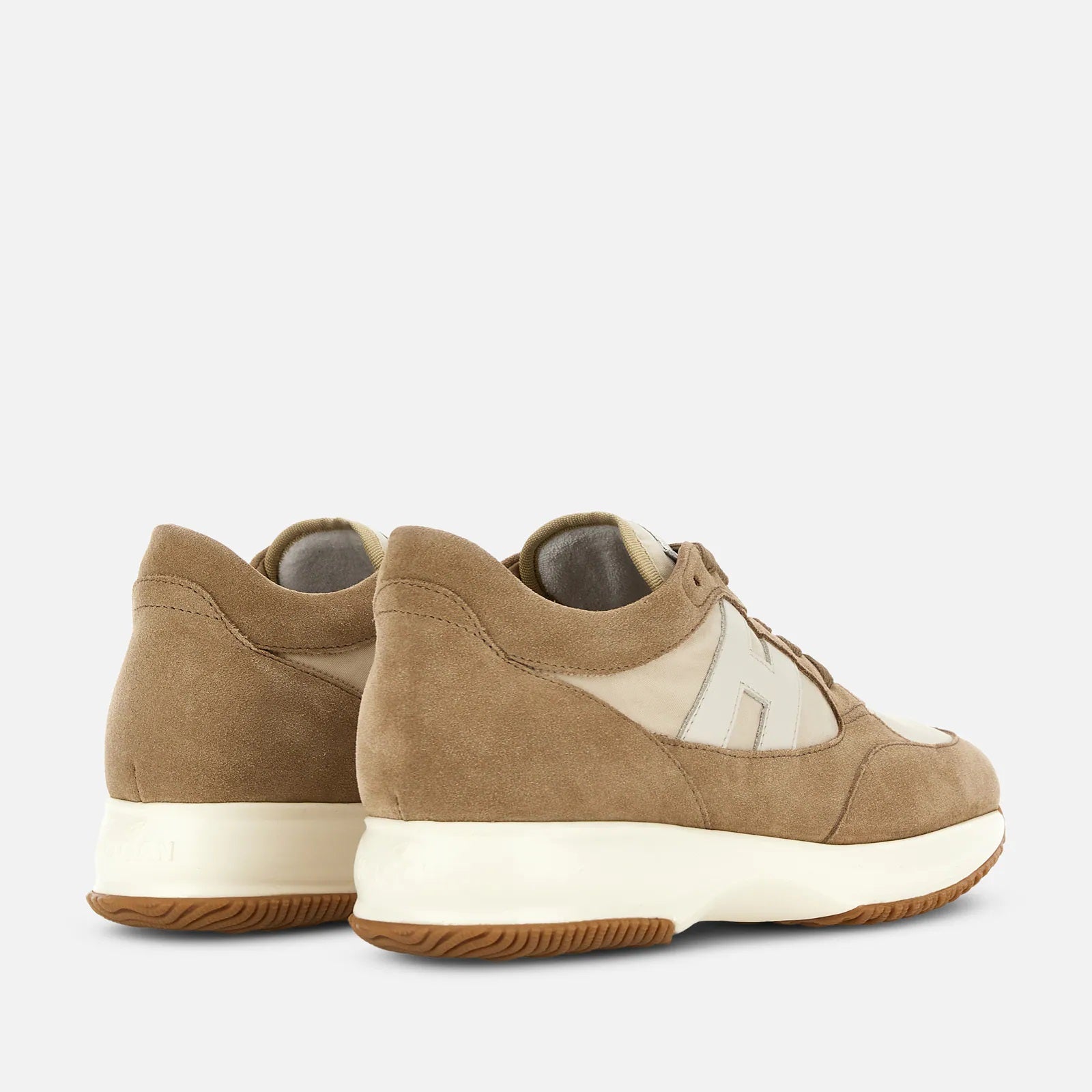 Interactive Lace-Up Sneakers in Calfskin and Nylon