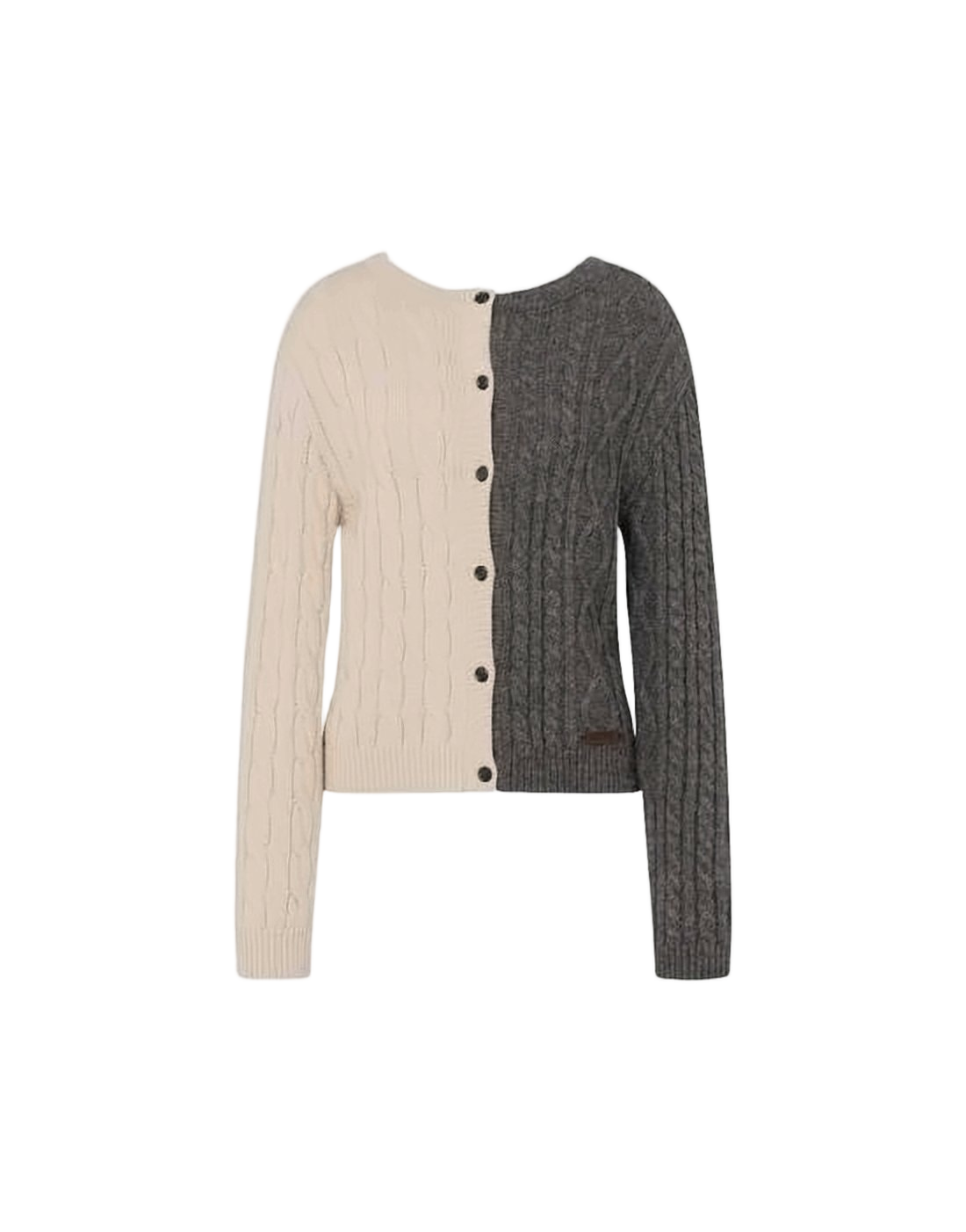 Two-Tone Cable Knit Moschino Cardigan
