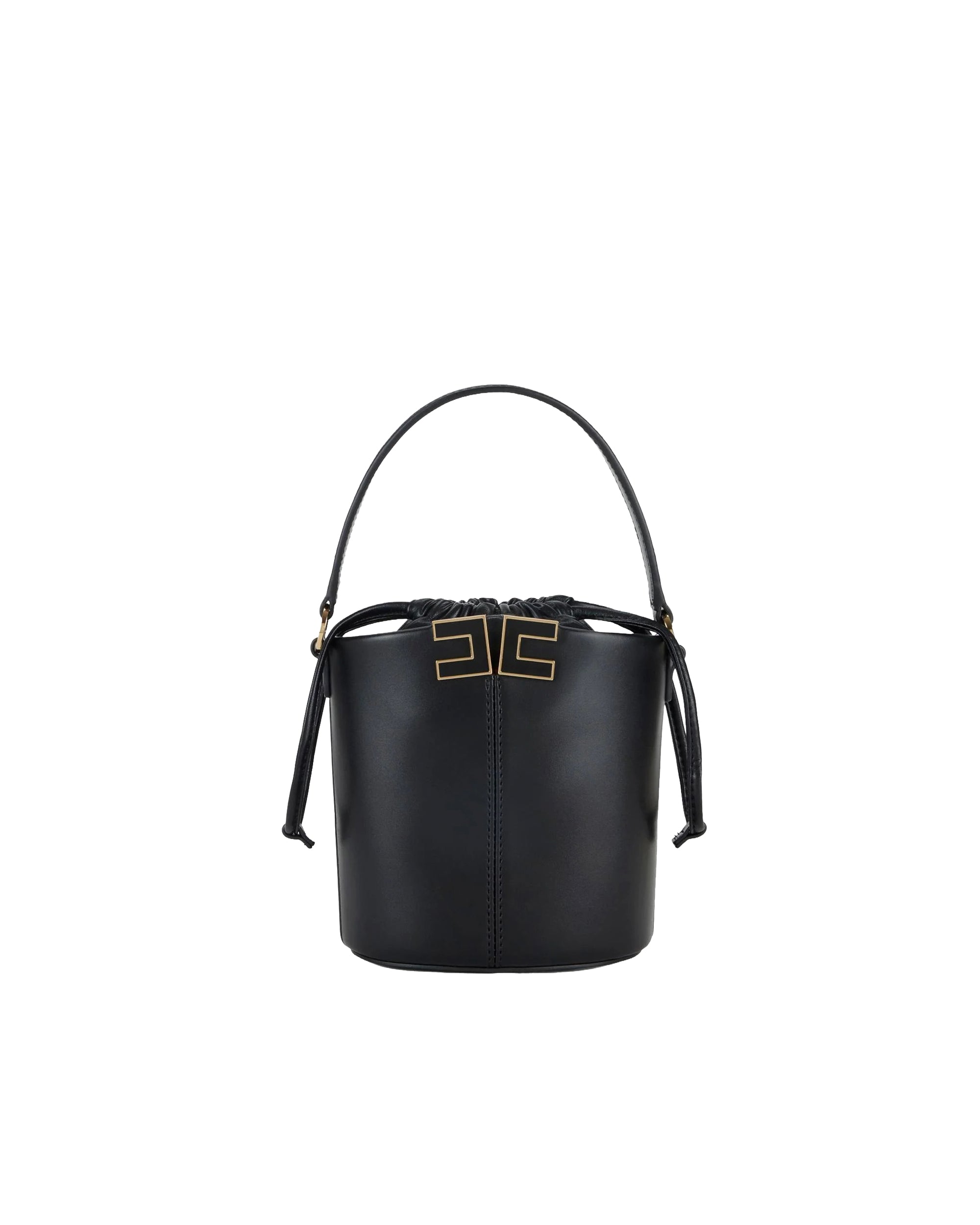Bucket Bag With V-Cut Design And Gold Logo