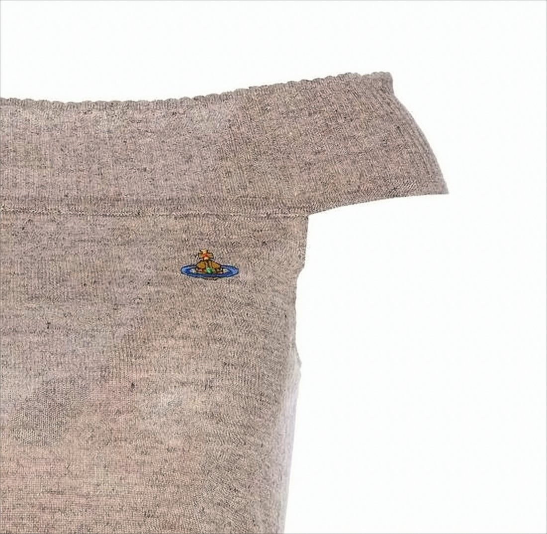 Off-the-Shoulder Textured Linen Sleeveless Top with Embroidered Emblem