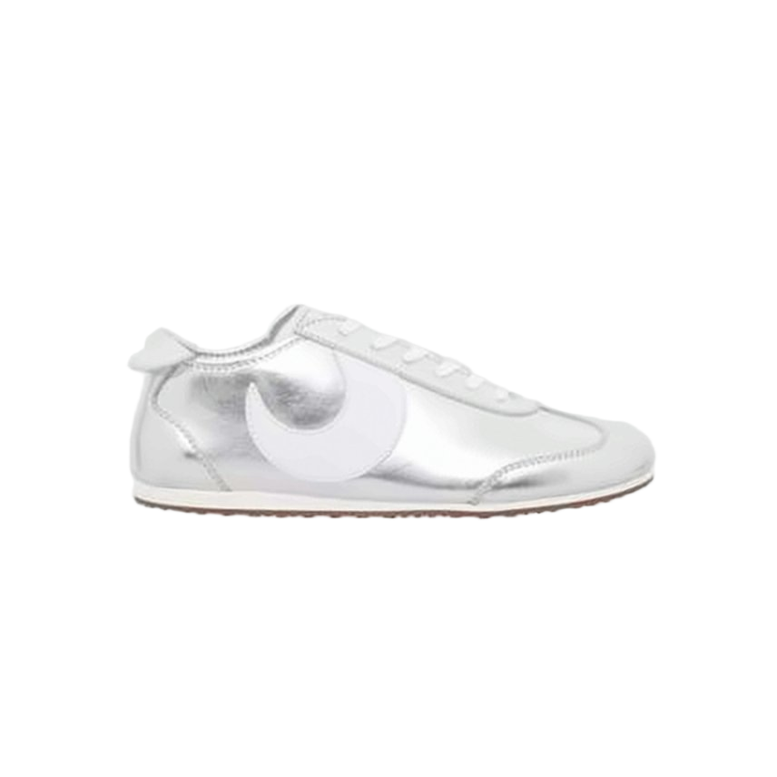 Metallic Silver Low-Profile Sneakers