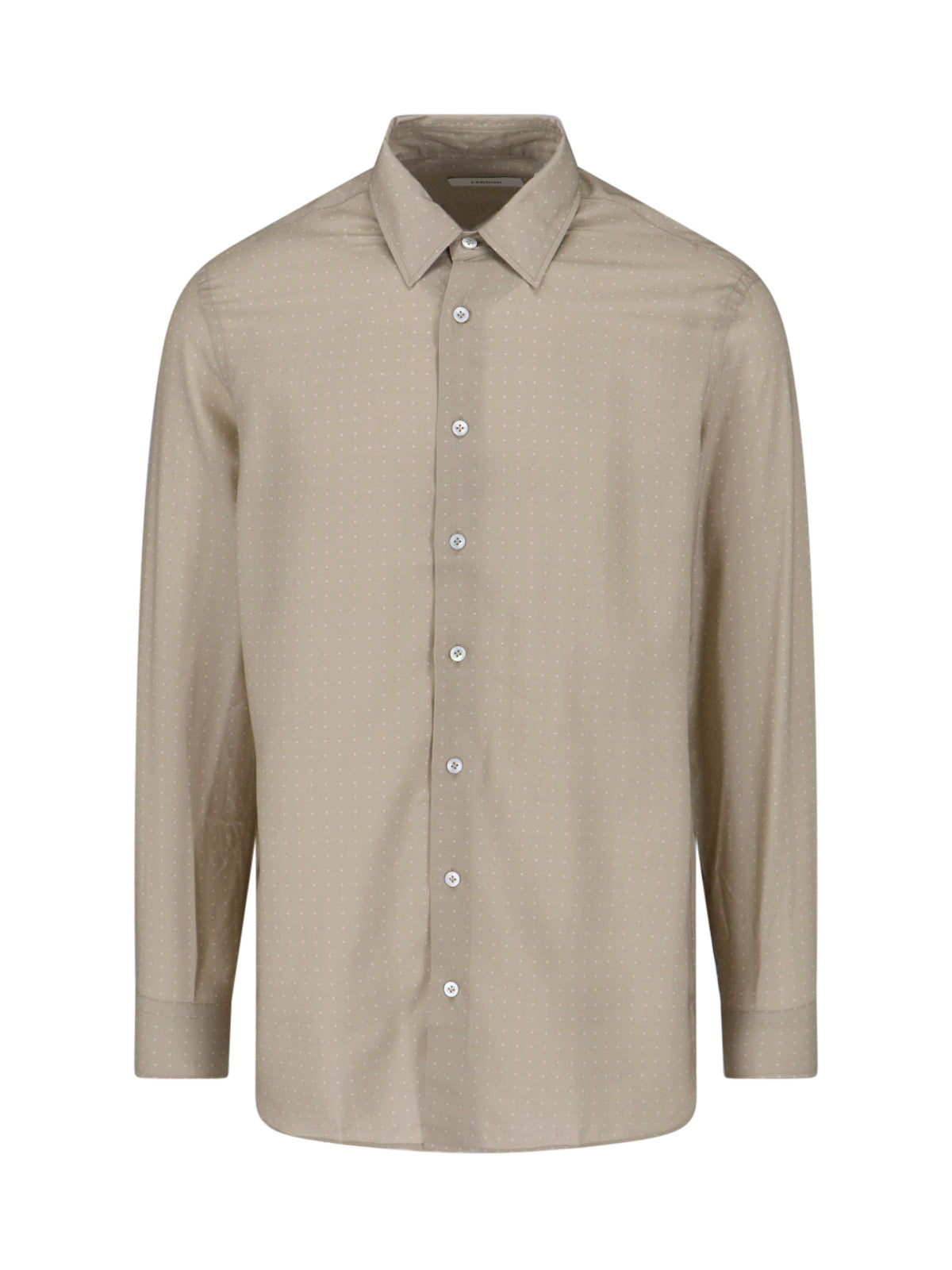 Taupe Lyocell Dotted Pattern Shirt