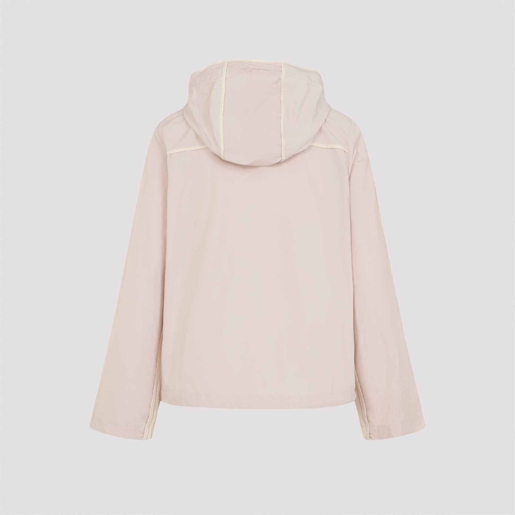 Lightweight Neutral-Finish Jacket With Drawstring Hood