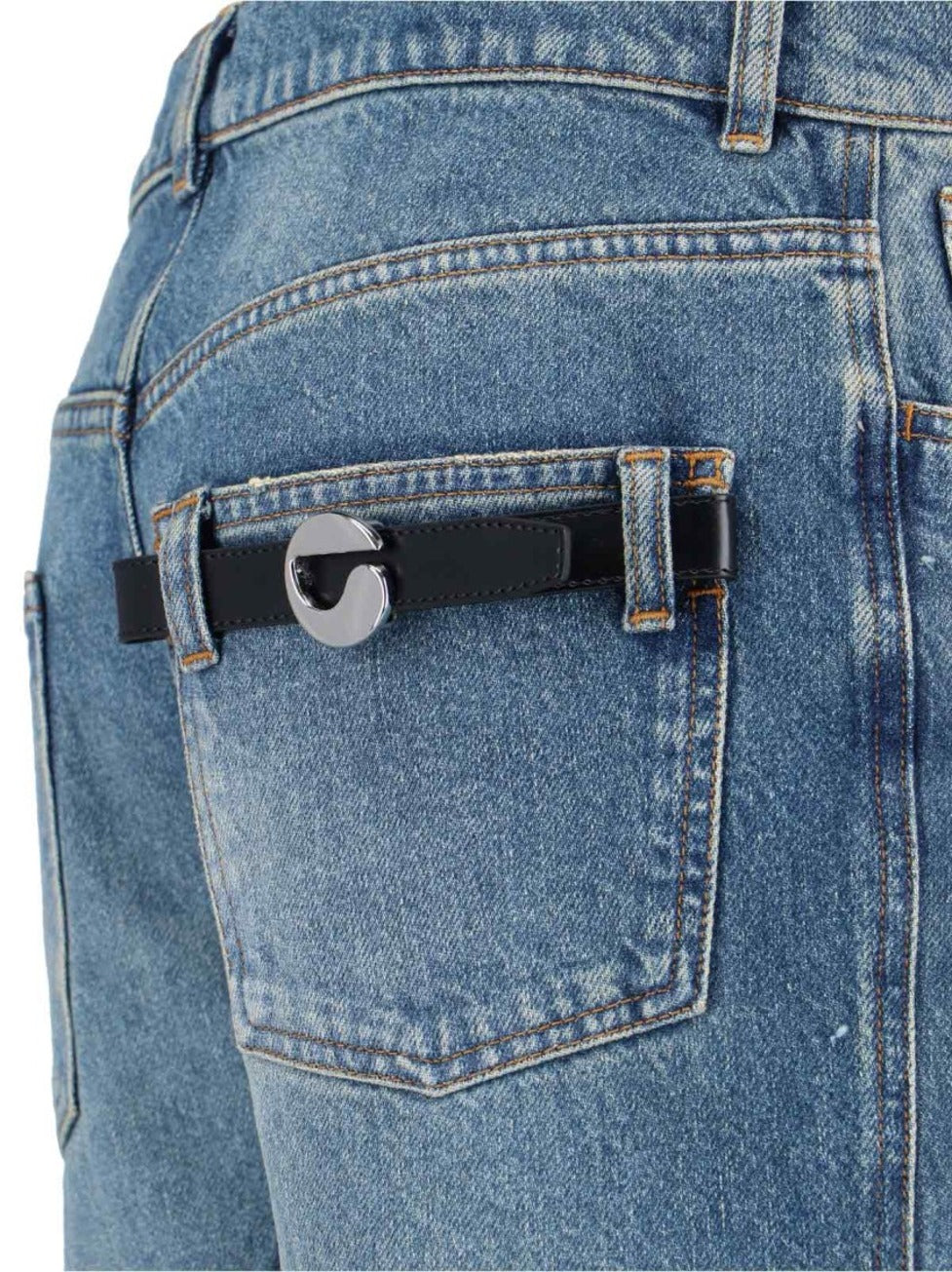 High-Waisted Light Blue Straight-Leg Jeans
