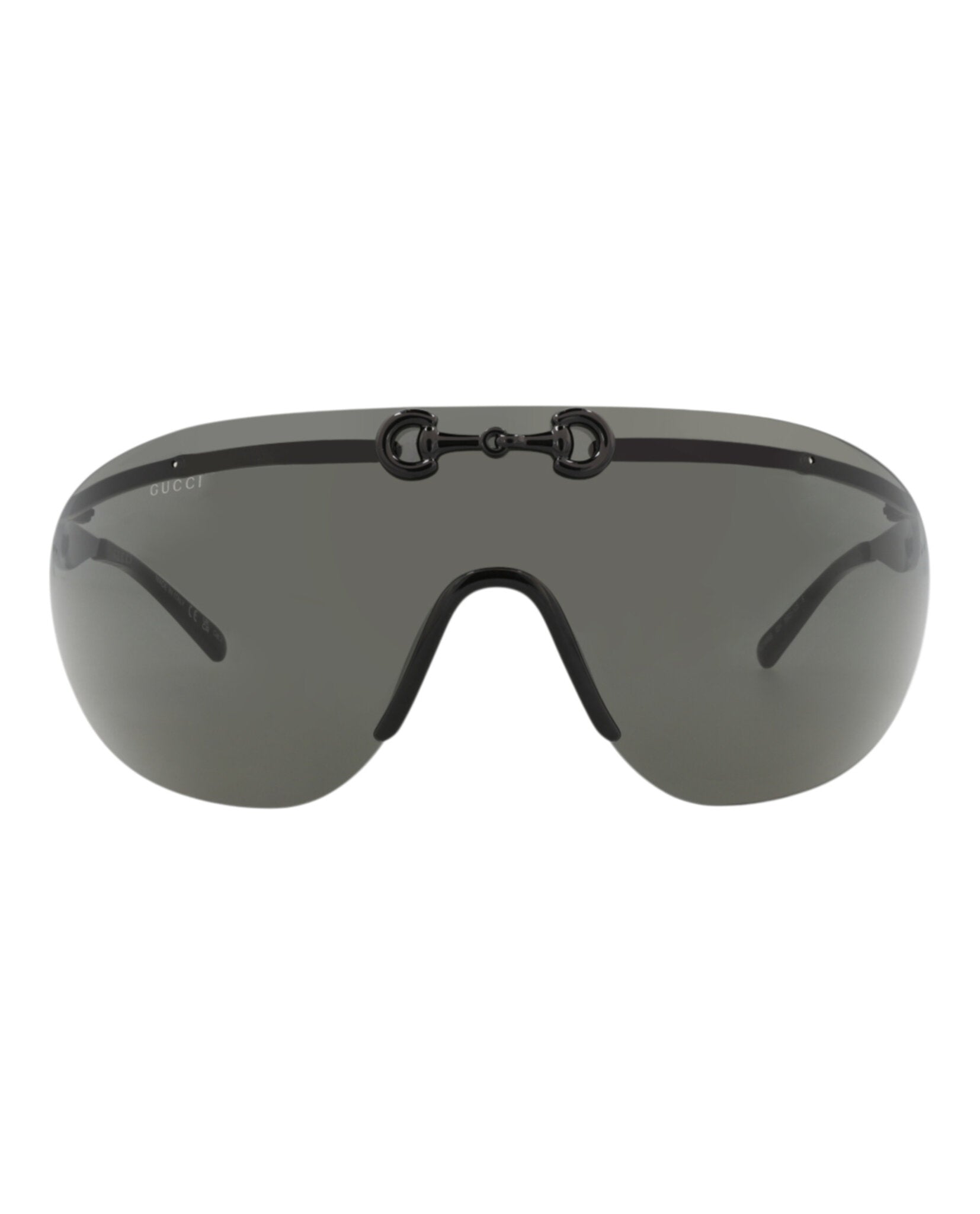 Shield-Frame Metal Sunglasses