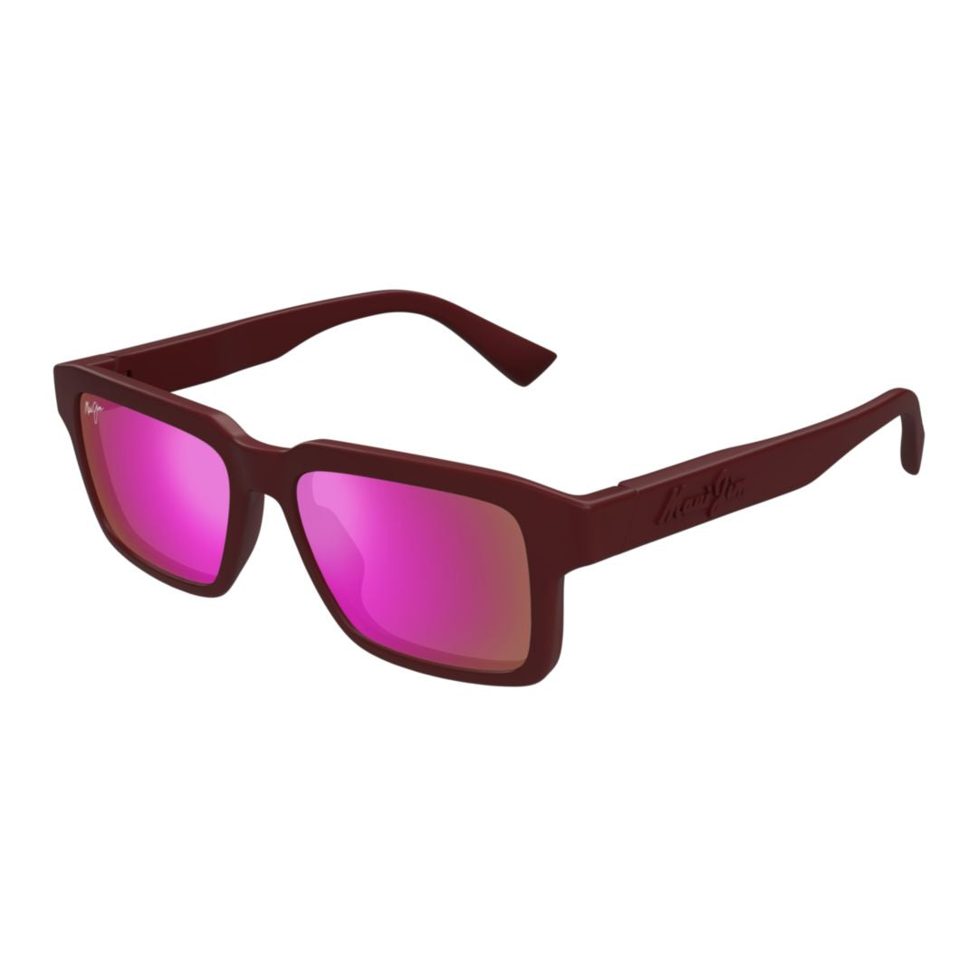 Kahiko Bold Rectangular Frame Sunglasses with Mirrored Lenses