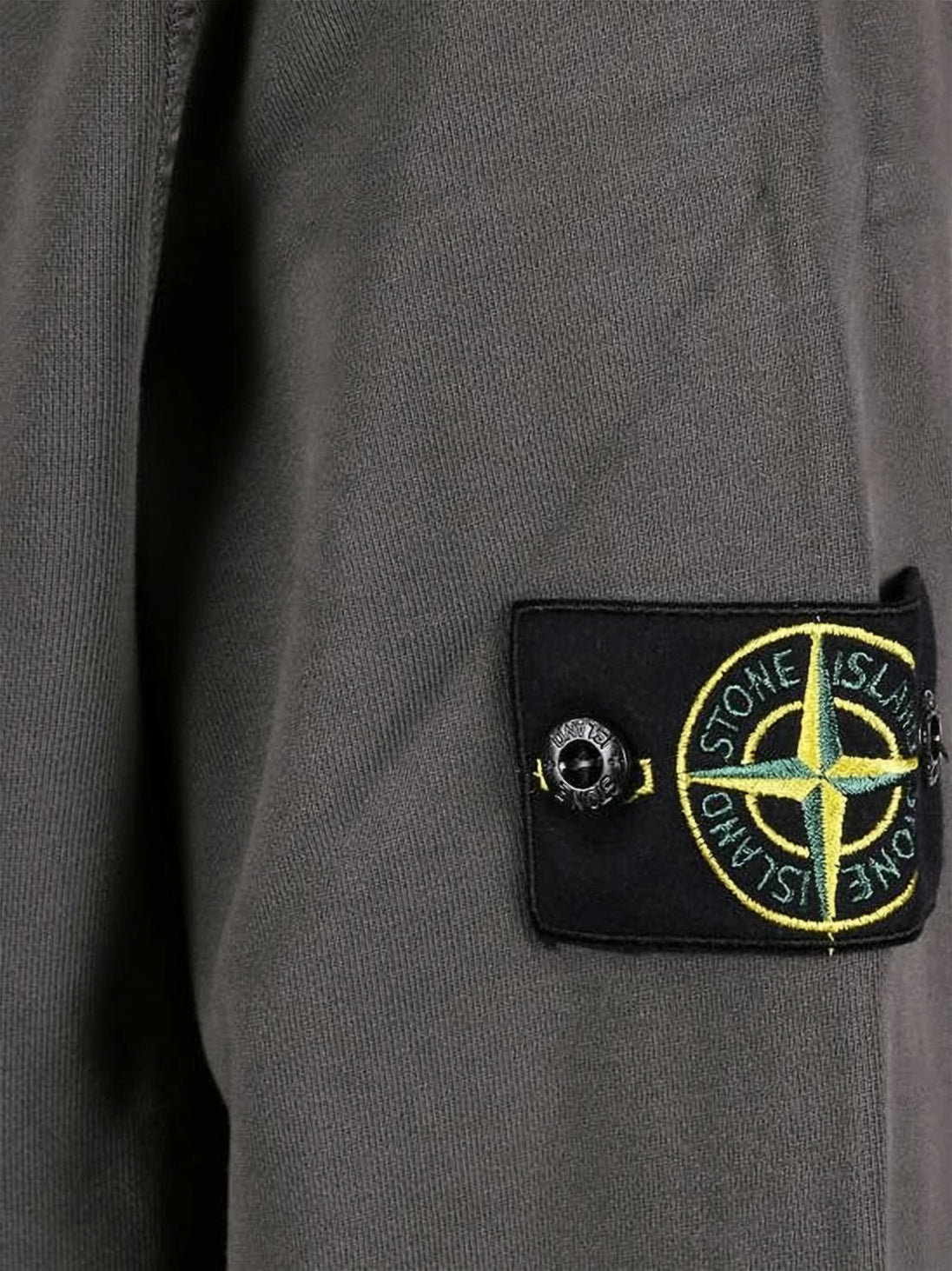 Muted Dark Grey Stone Island Hoodie with Embroidered Patch