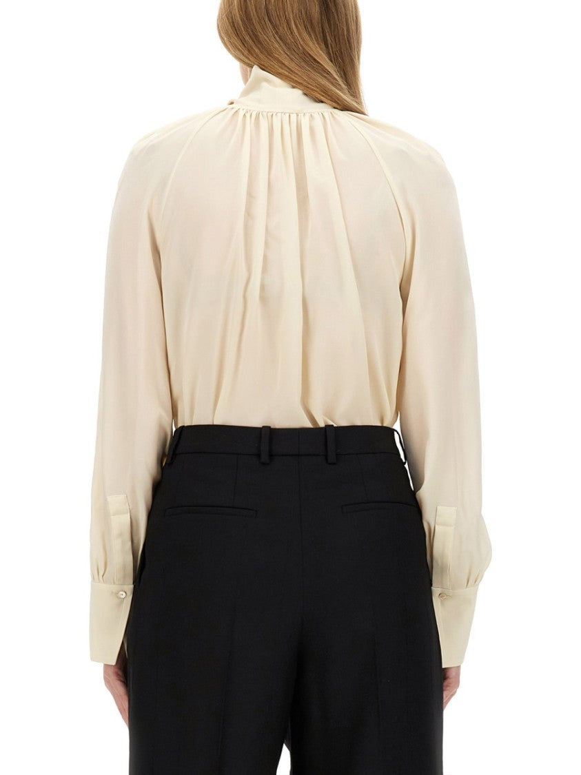 Silk Shirt With Lavalliére Collar