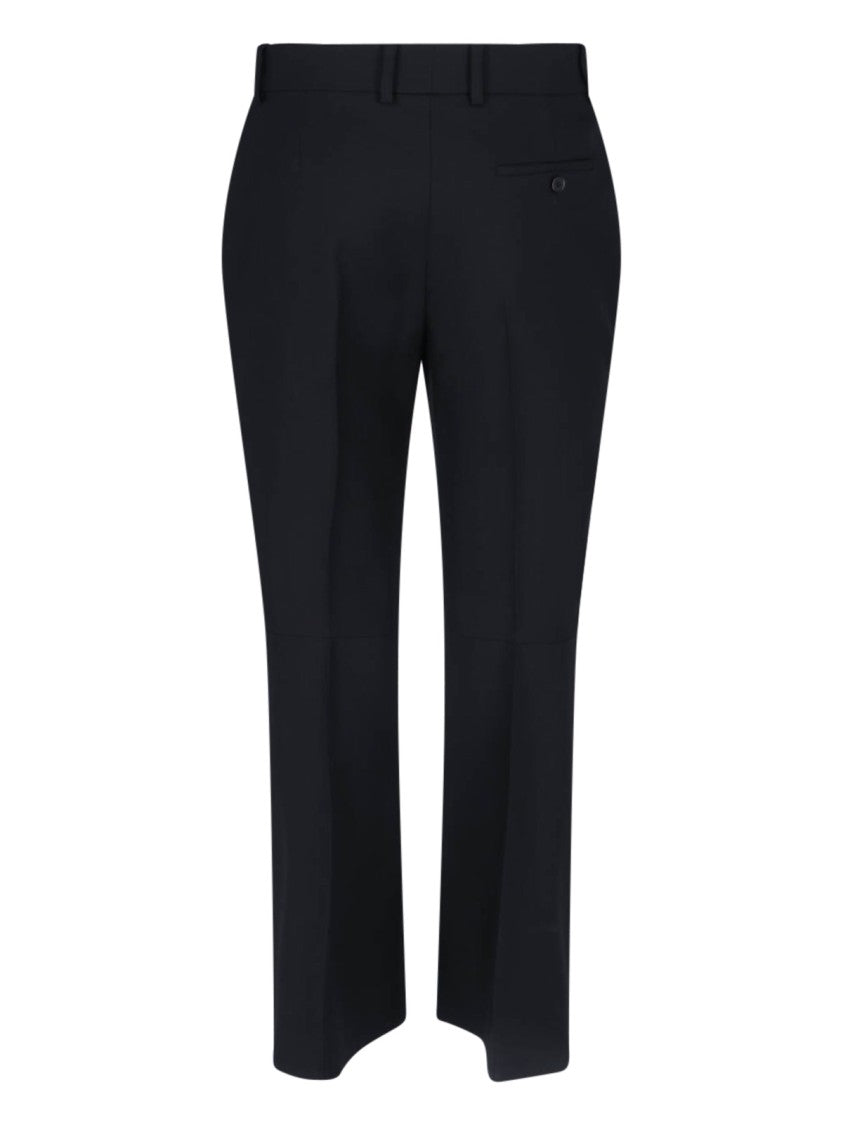 High-Waisted Black Wool Palazzo Pants