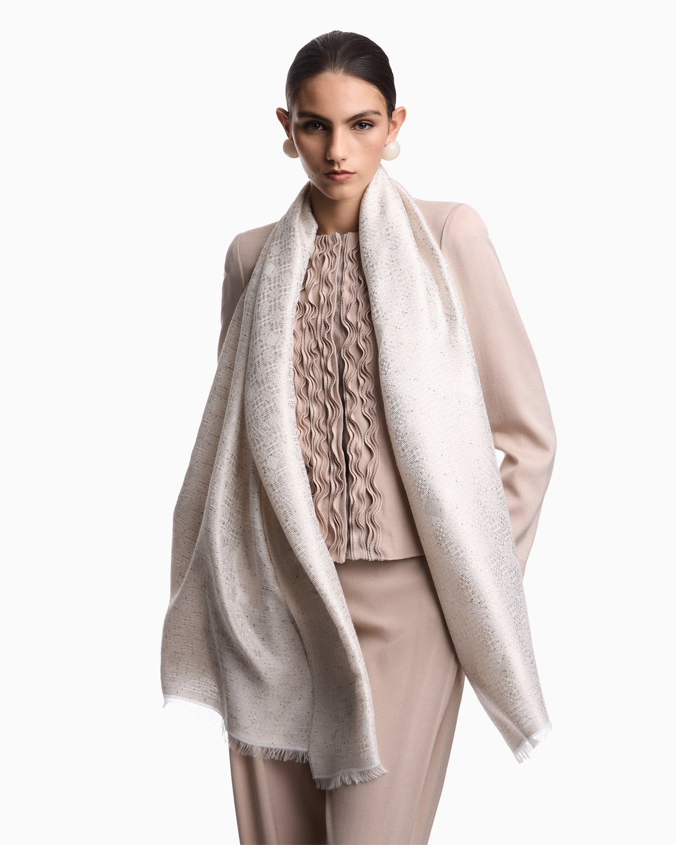 Woven Weave Appliqued Micro Stole