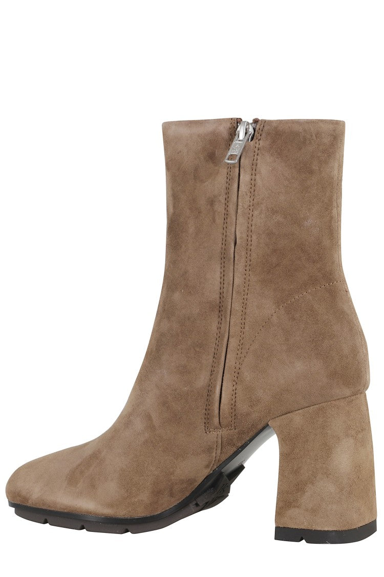 Suede Ankle Boots with Squared Toe