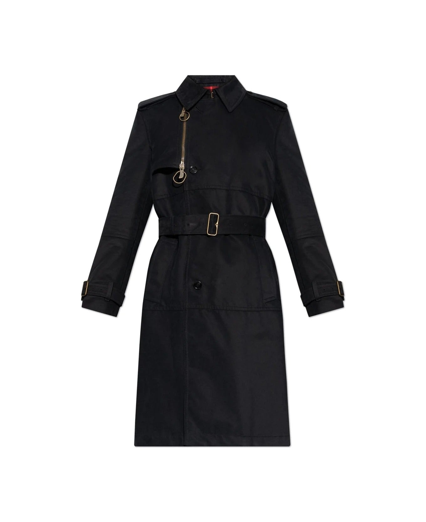 Double-Breasted Classic Trench Coat With Epaulets