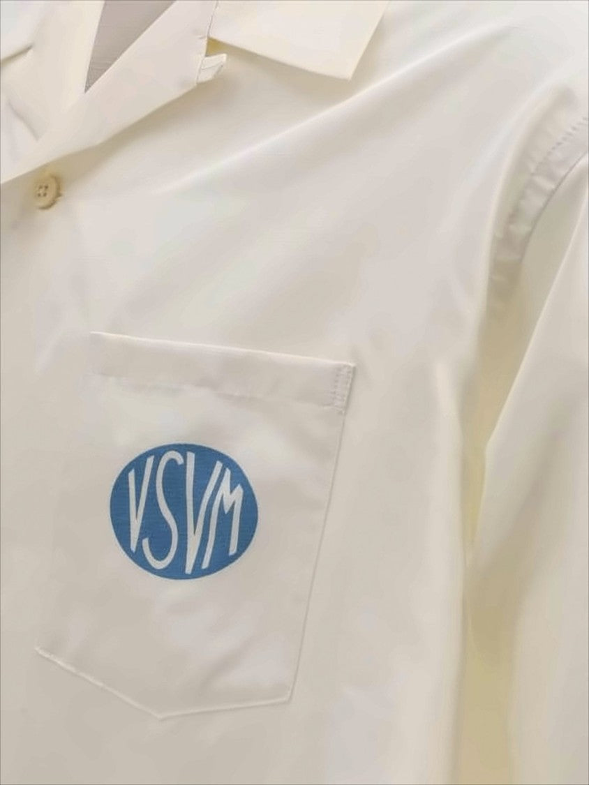 Short-Sleeved Silk Shirt With Classic Collar And Graphic Design