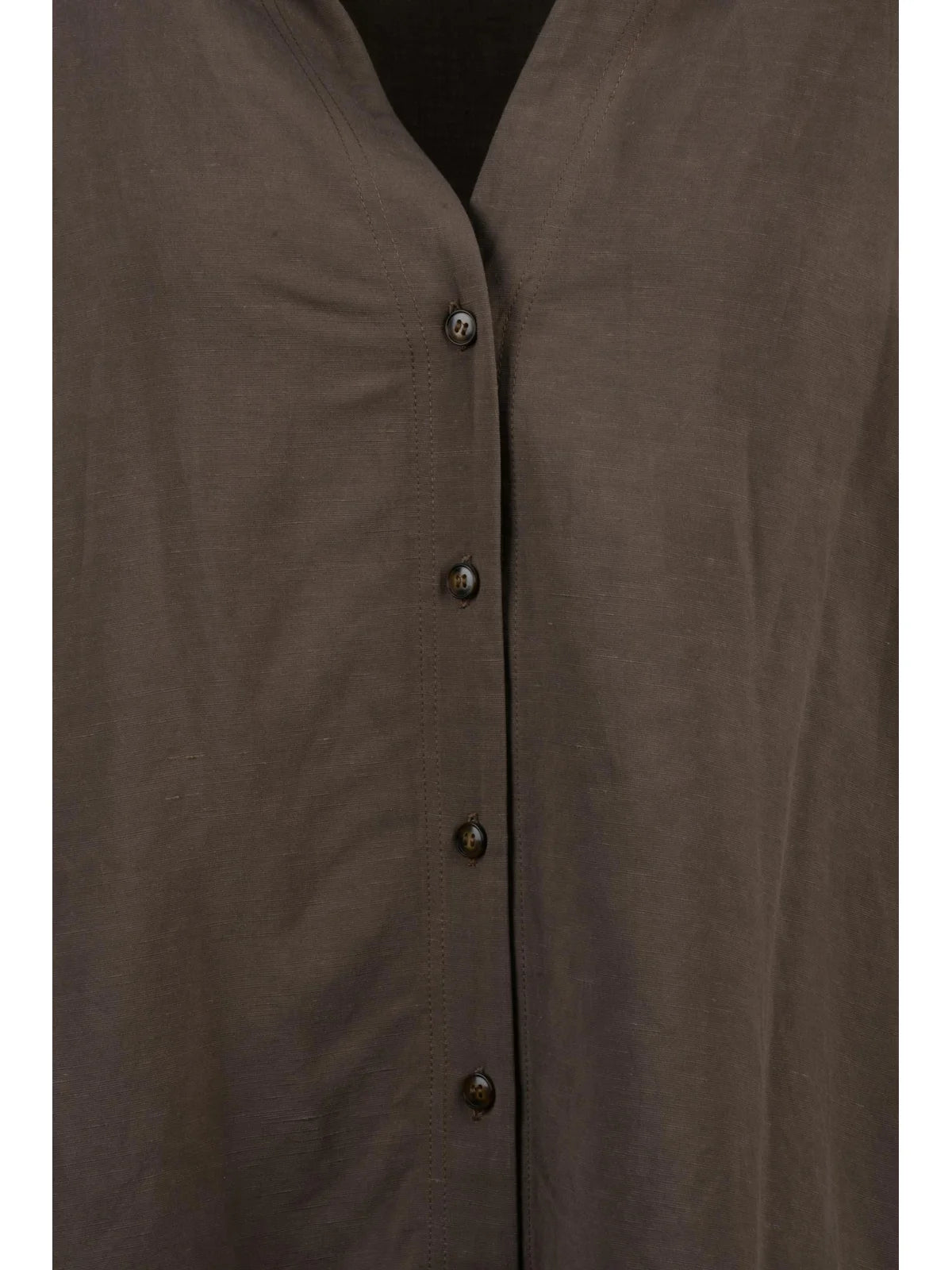 Brown Viscose Linen Shirt
