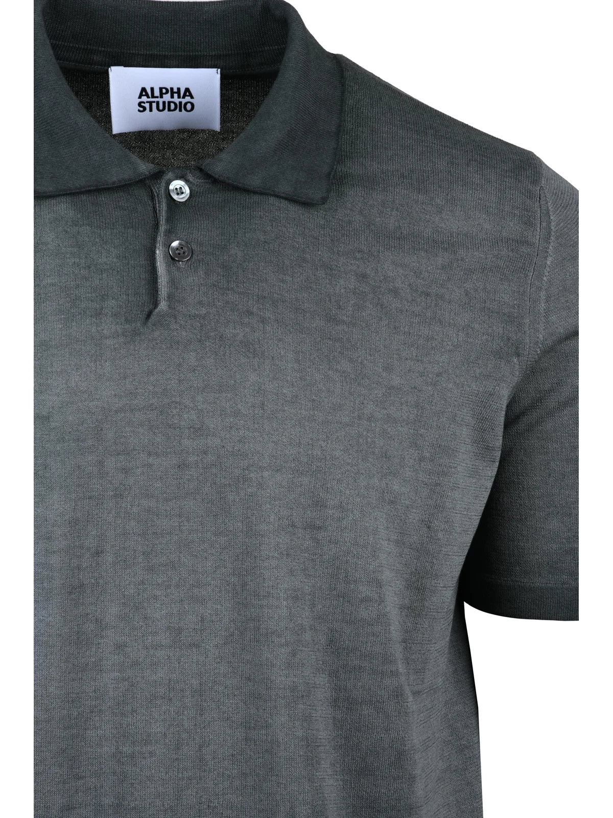 Dark Grey Cotton Knit Polo