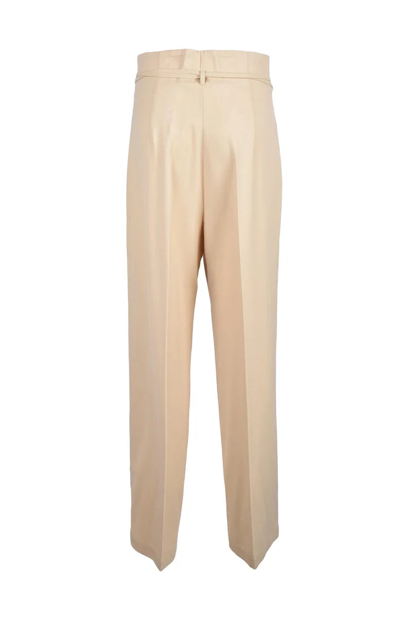 Cream Trousers with High Waist