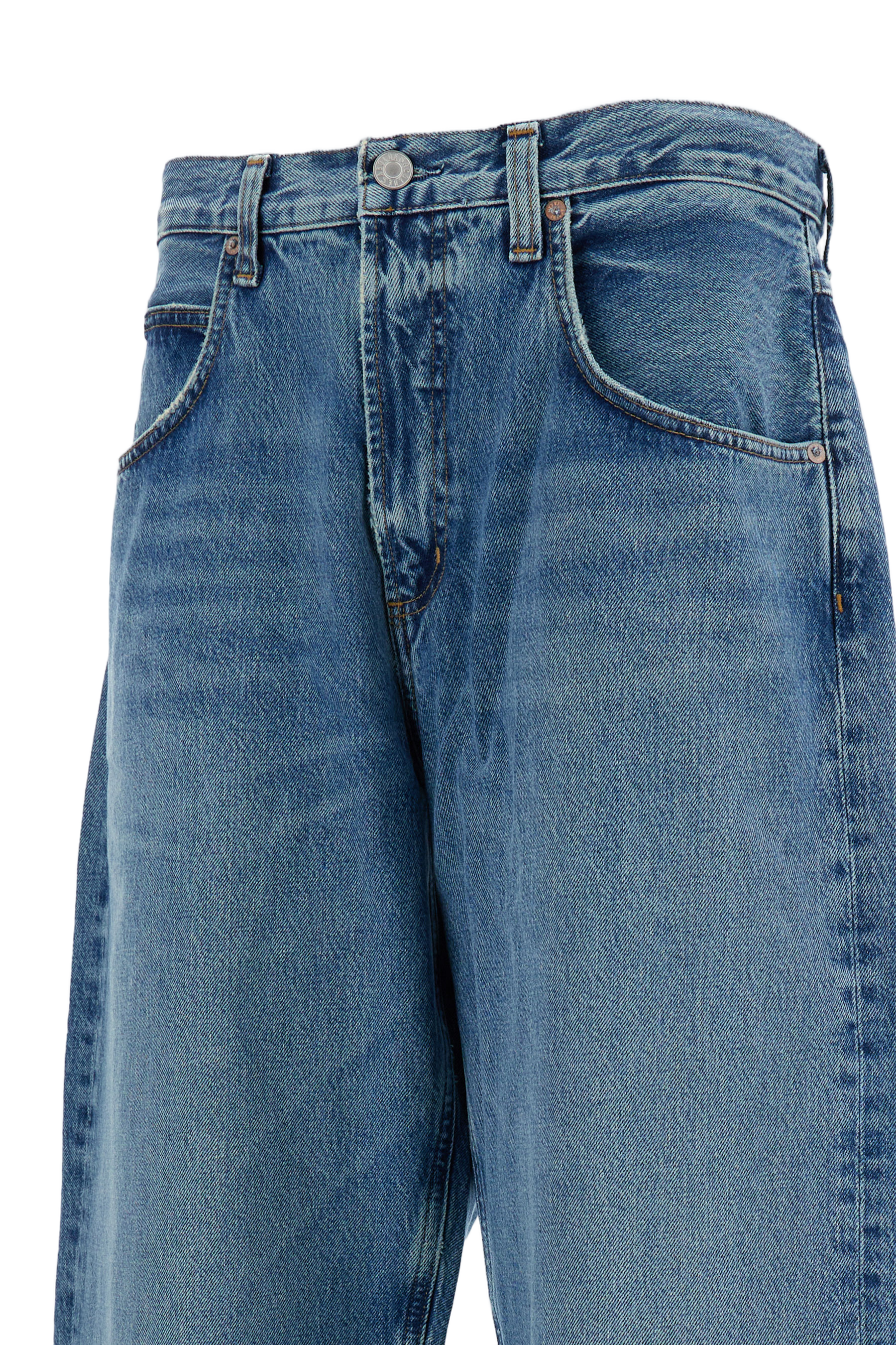 Baggy Mid-Rise Jeans with Vintage-Inspired Design