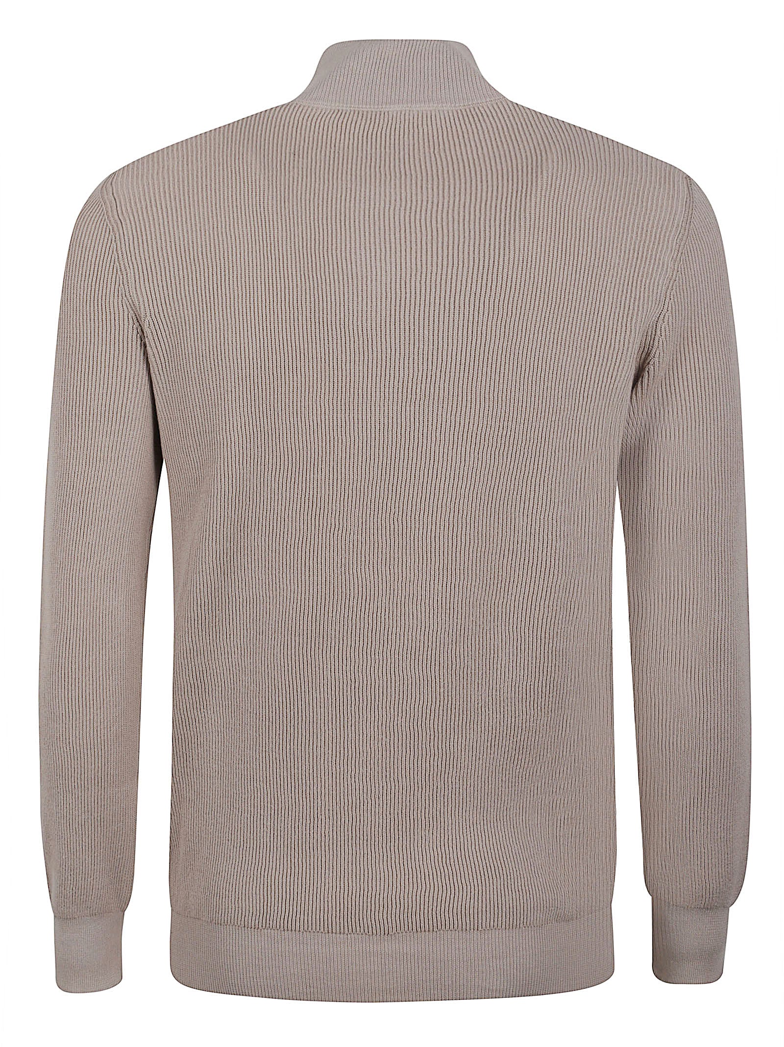 Ribbed Knit Sweater with High Collar
