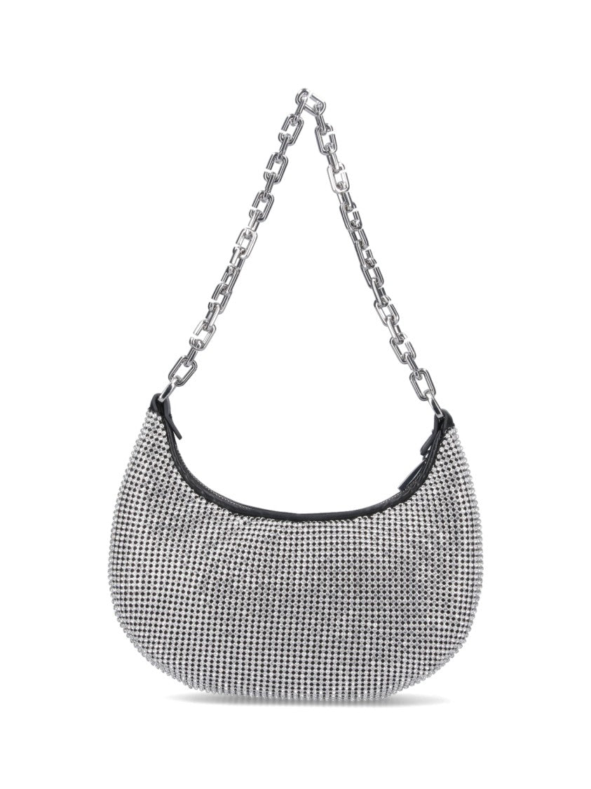 Rhinestone Small Curve' Shoulder Bag – Silver