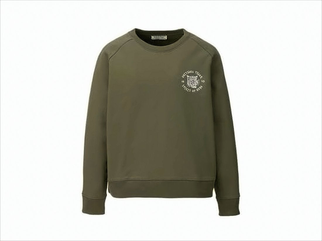 Long-Sleeve Crewneck Sweatshirt With Tiger Emblem