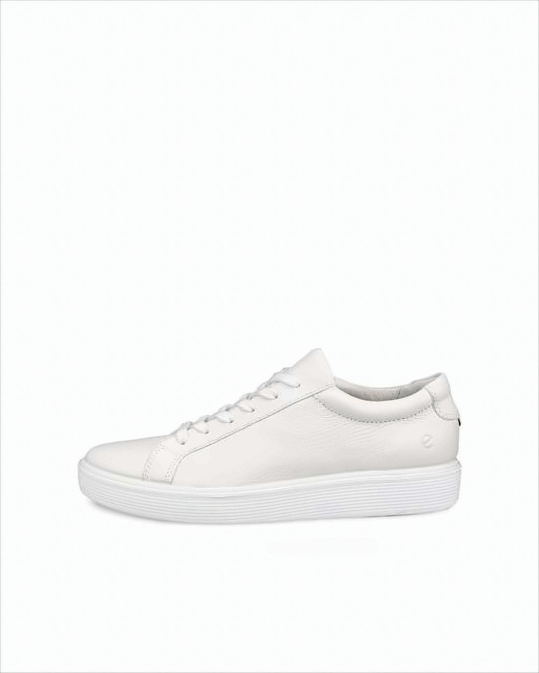 Minimalist White Leather Sneakers with Padded Collar