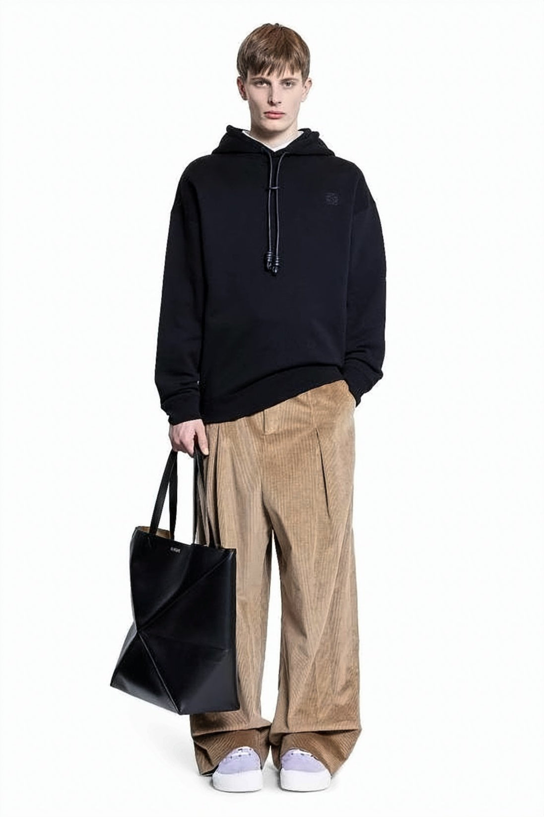 Minimalist Hoodie with Drawstring and Unique Cord Ends