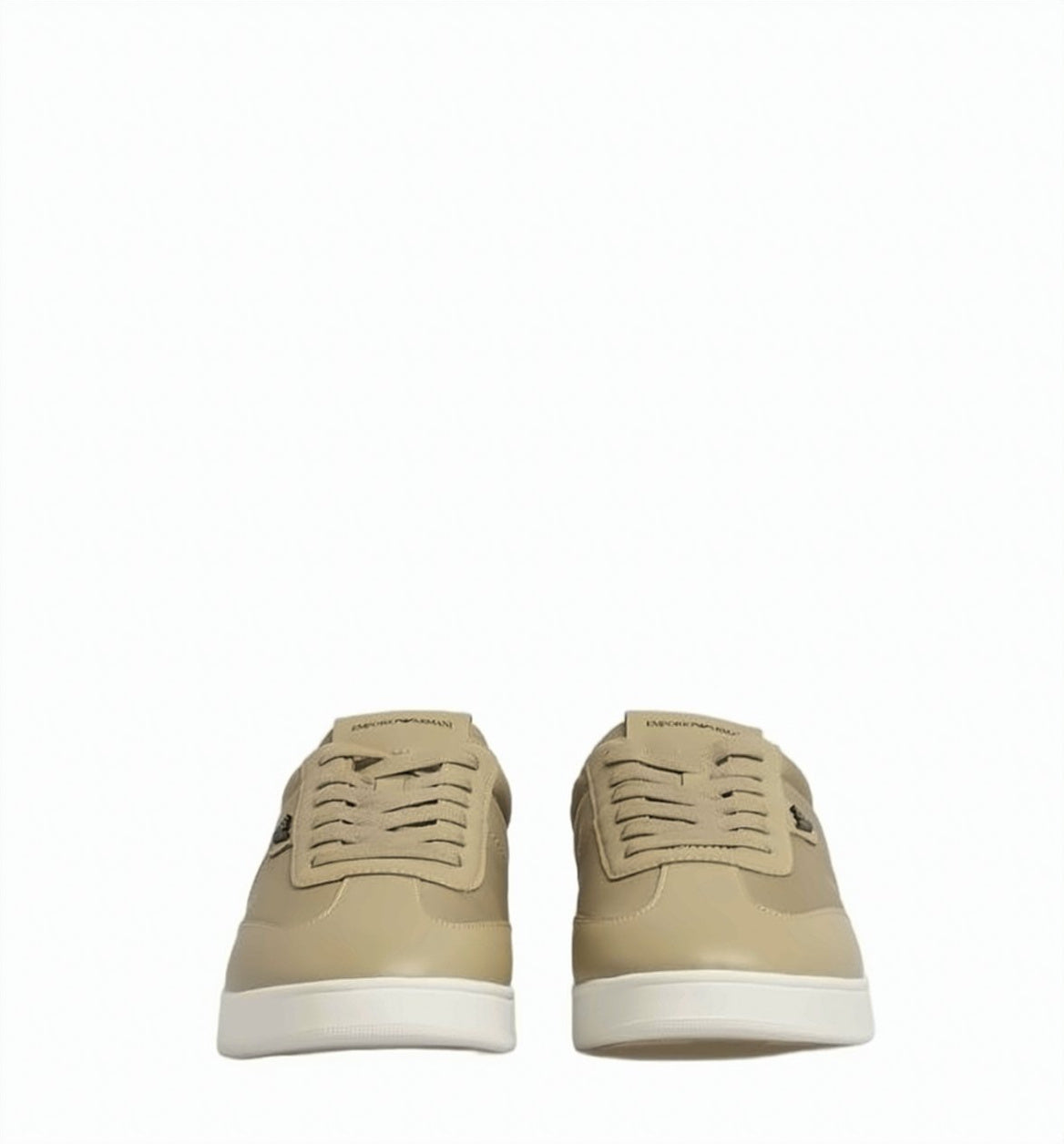 Nylon Leather Round Toe Lace Sneakers