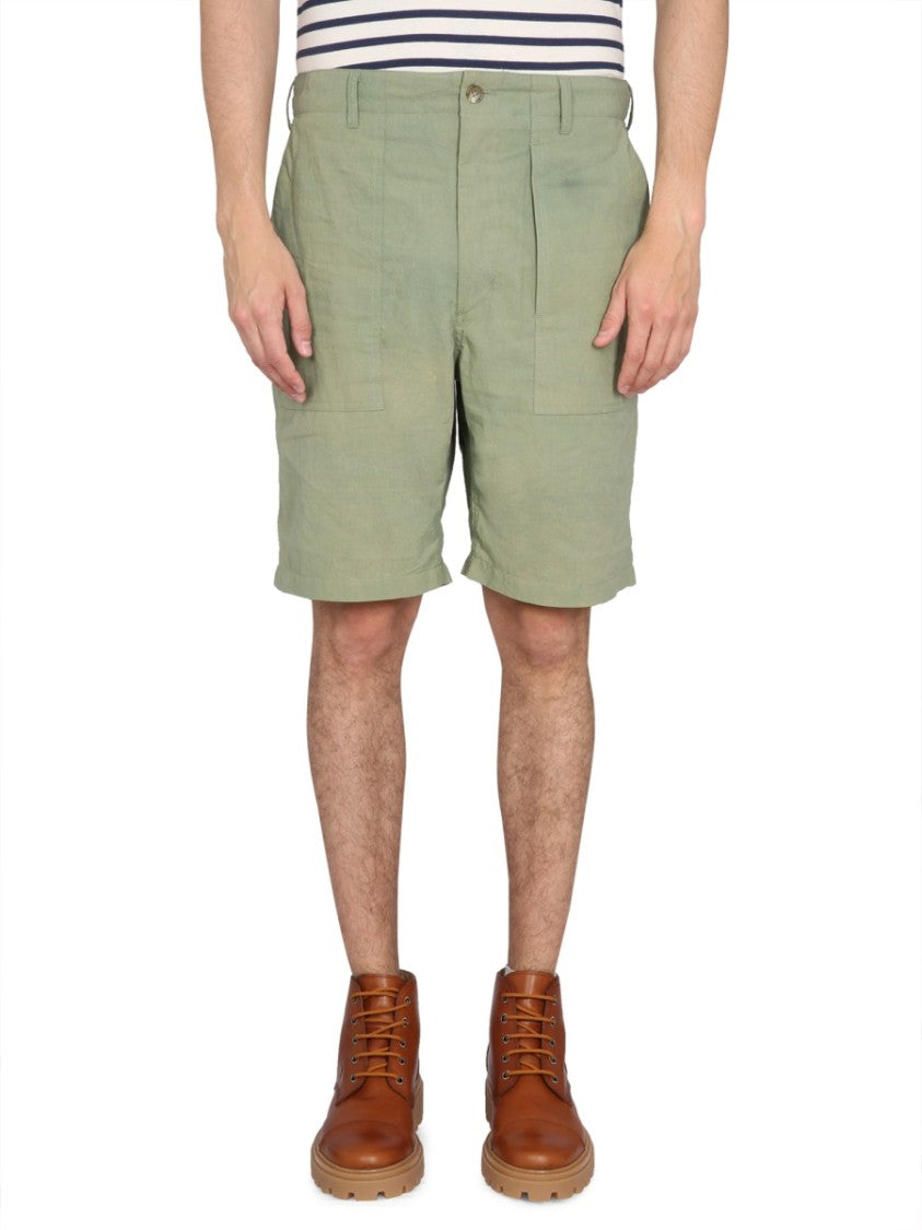 Button Closure Bermuda Shorts