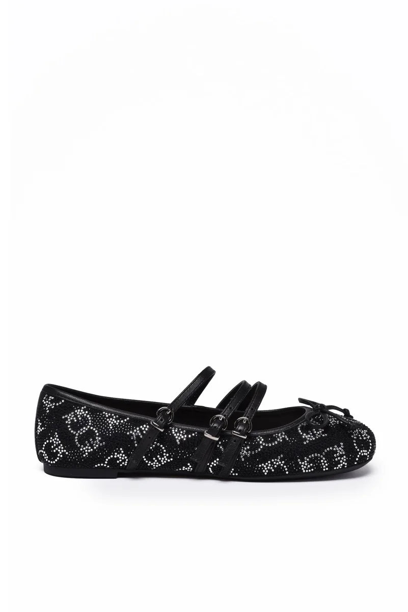 Sequin Ballerinas - Black/Silver