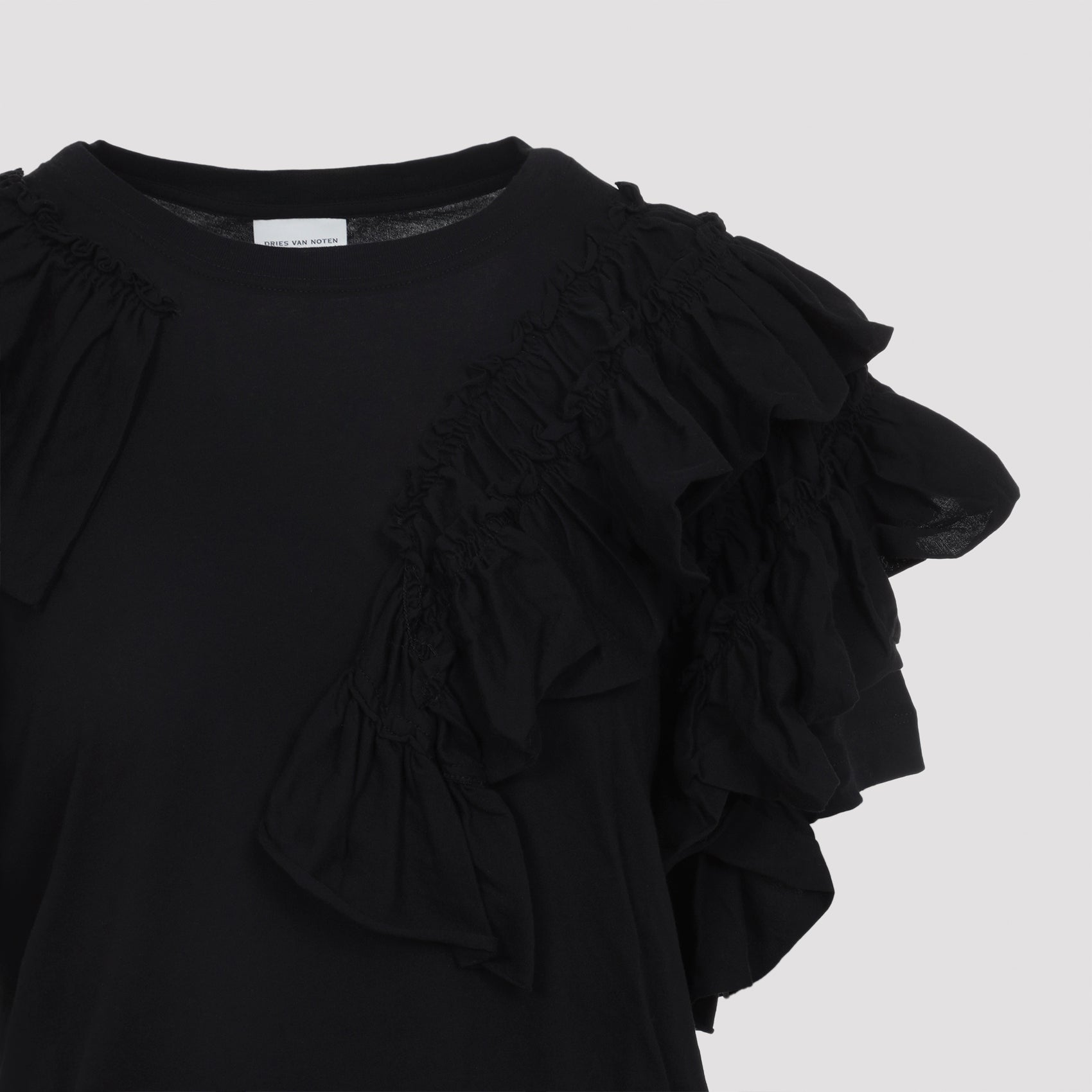 Short-Sleeved Top With Layered Ruffle Details